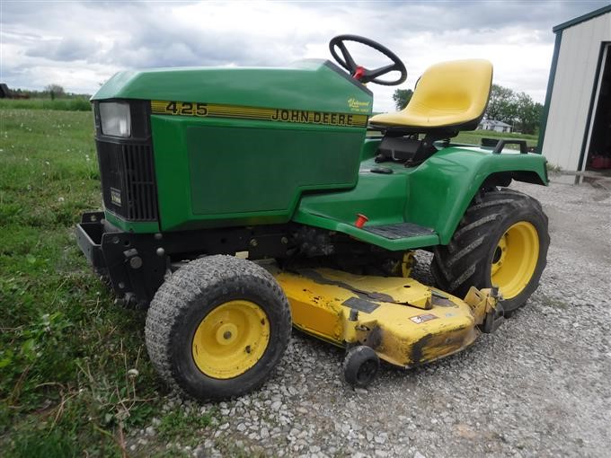 John Deere 445 Mower With Snow Blower And Blade Attachment In State