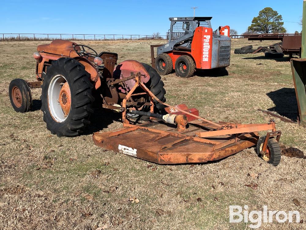 1958 Massey Ferguson 50 2wd Tractor W72” Rotary Mower Bigiron Auctions 1521