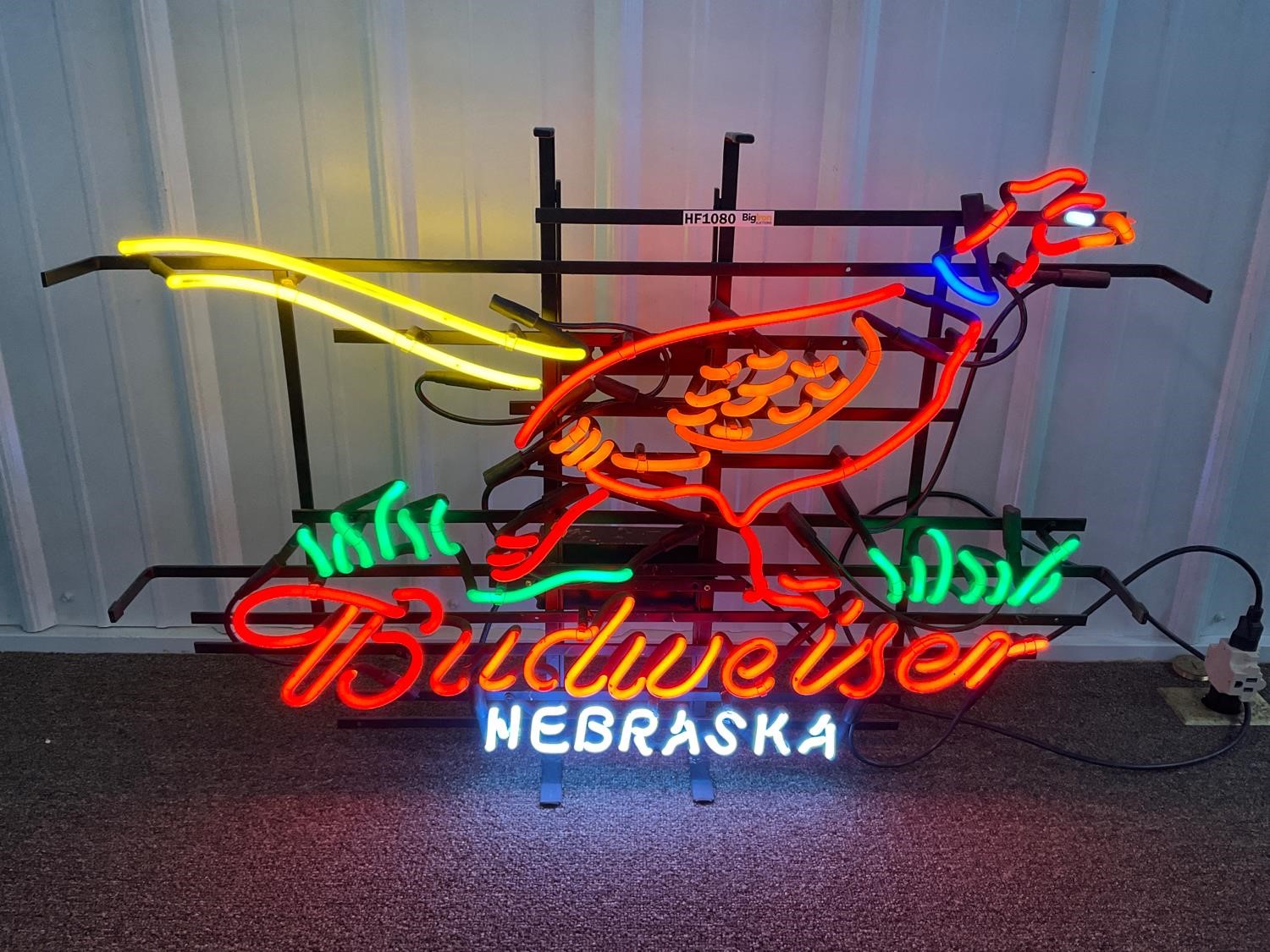 budweiser pheasant neon sign