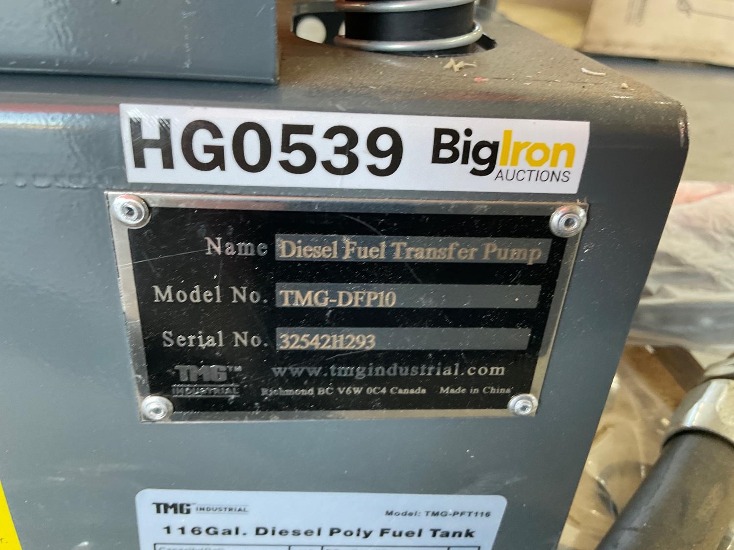 2022 TMG DFP10 Diesel Fuel Transfer Pump BigIron Auctions