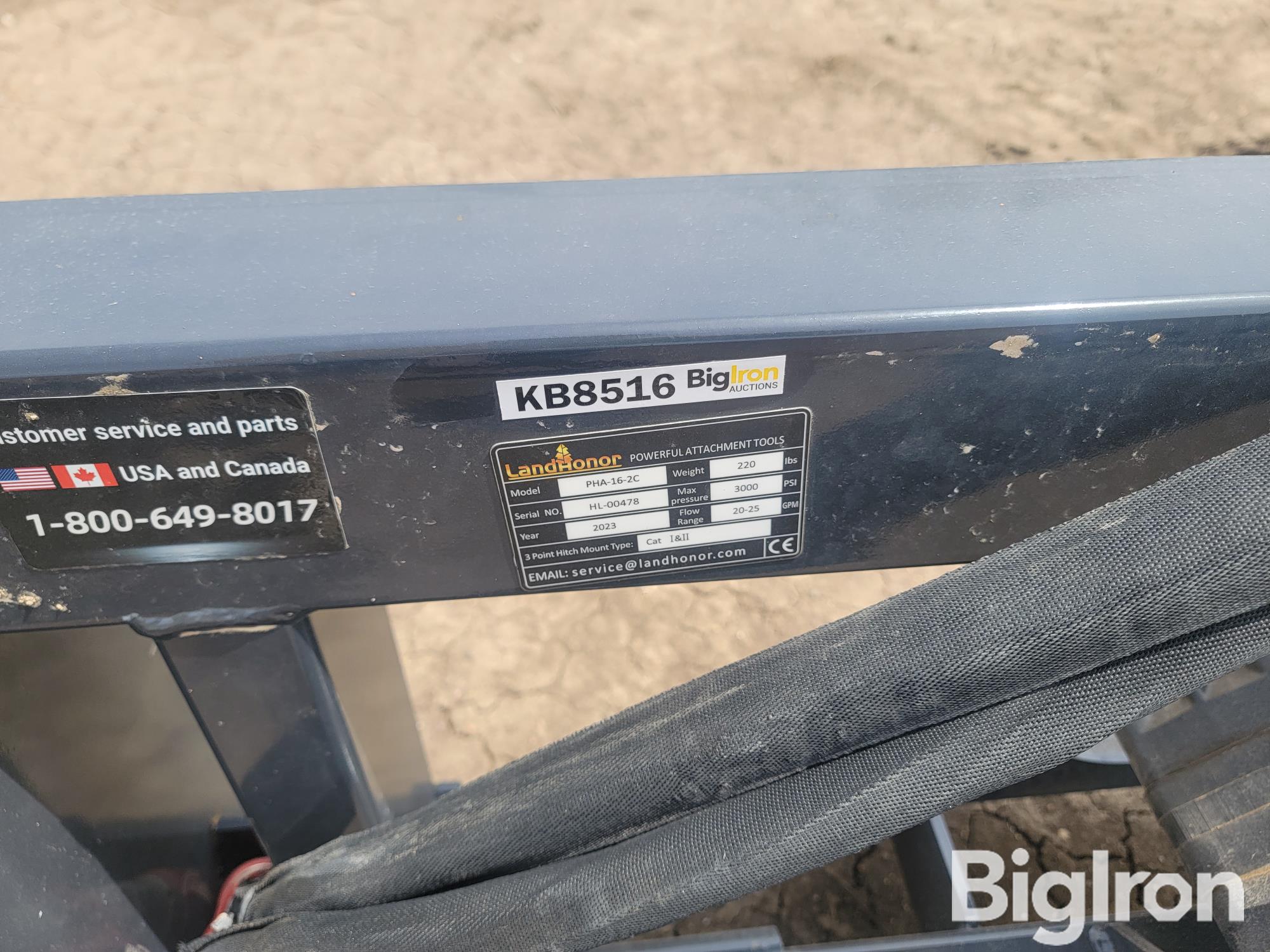 2023 Land Honor PHA-16-2C 3-Pt Hitch W/540 PTO Skid Steer Attachment ...