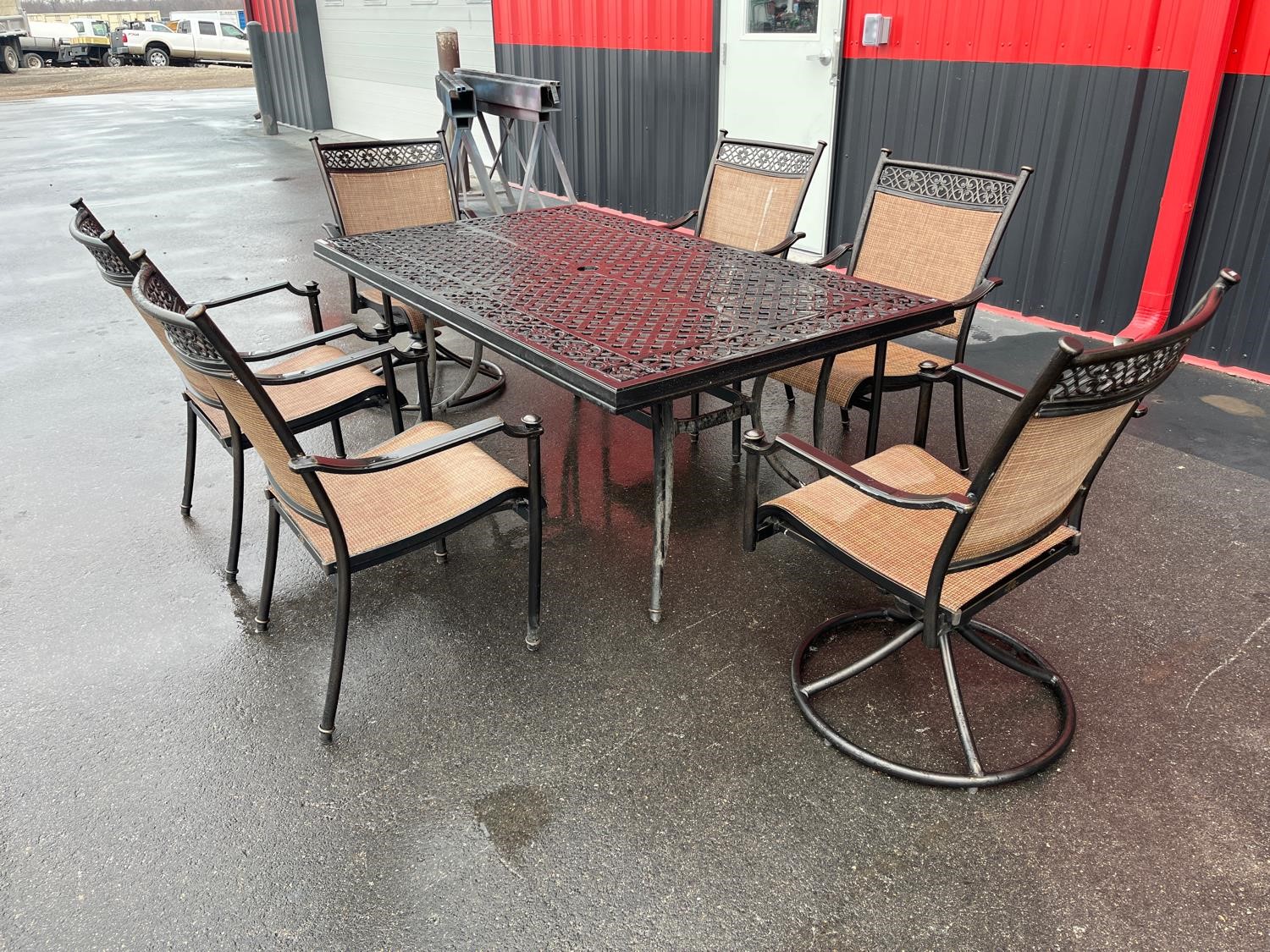 Hampton Bay Niles Park 7-Piece Sling Patio Dining Set BigIron Auctions