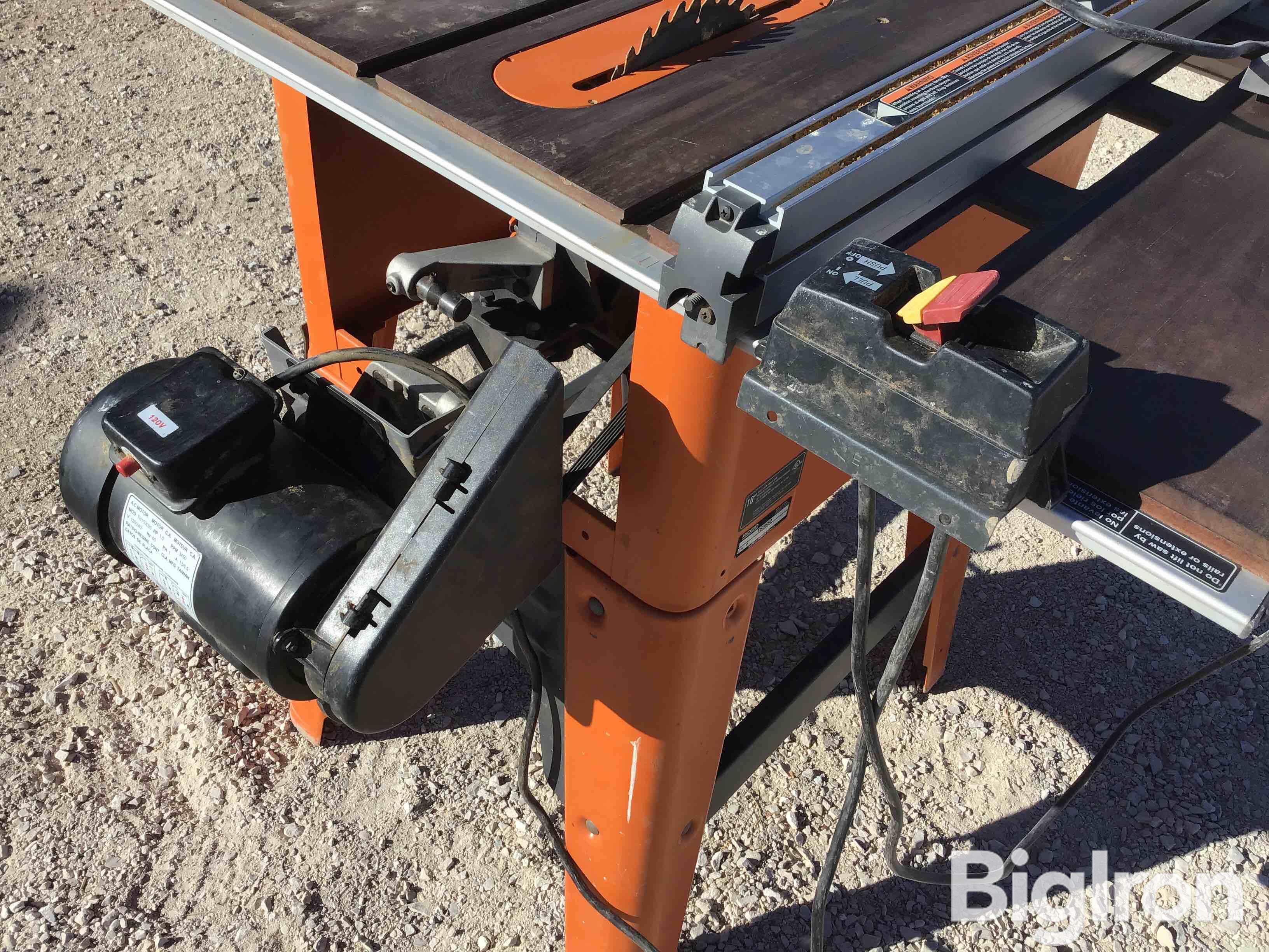 Ridgid TS3650 Table Saw BigIron Auctions