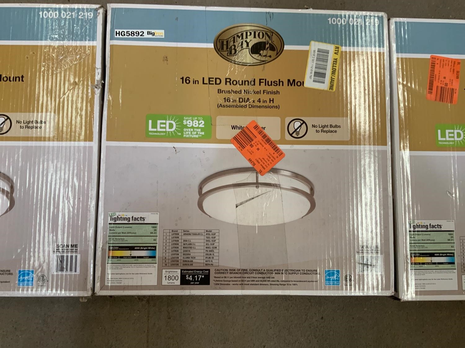 Hampton Bay 16” LED Round Flush Lights BigIron Auctions