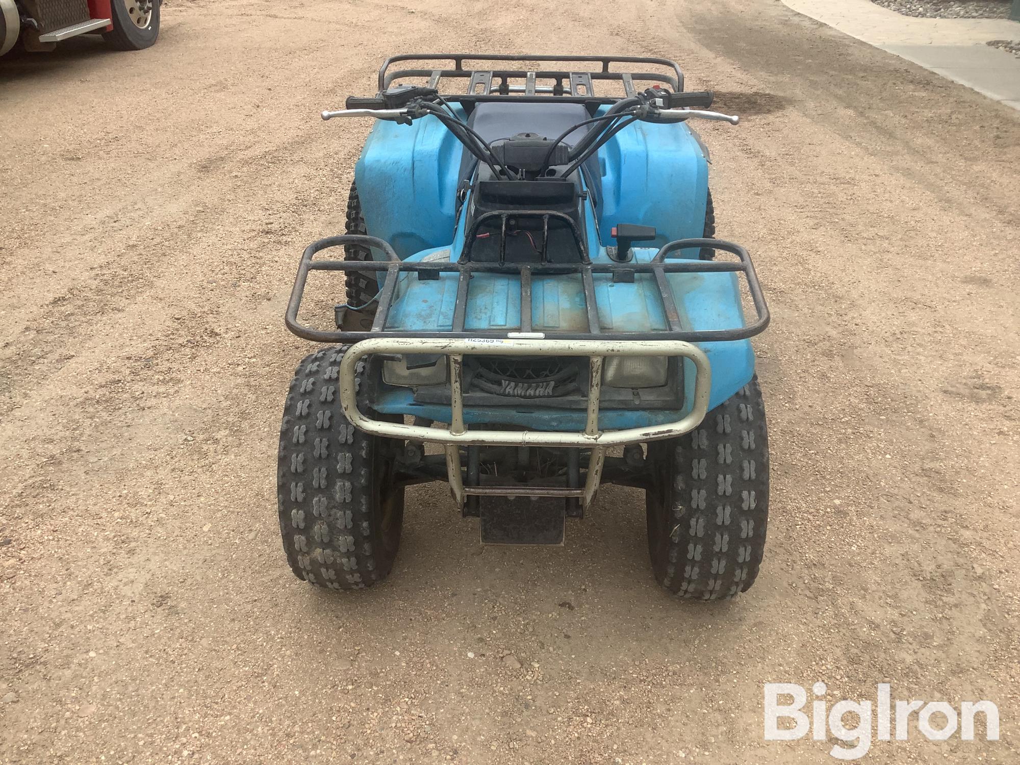 1987 Yamaha Moto4 350 2WD 4Wheeler ATV W/Blade & Tire Chains BigIron