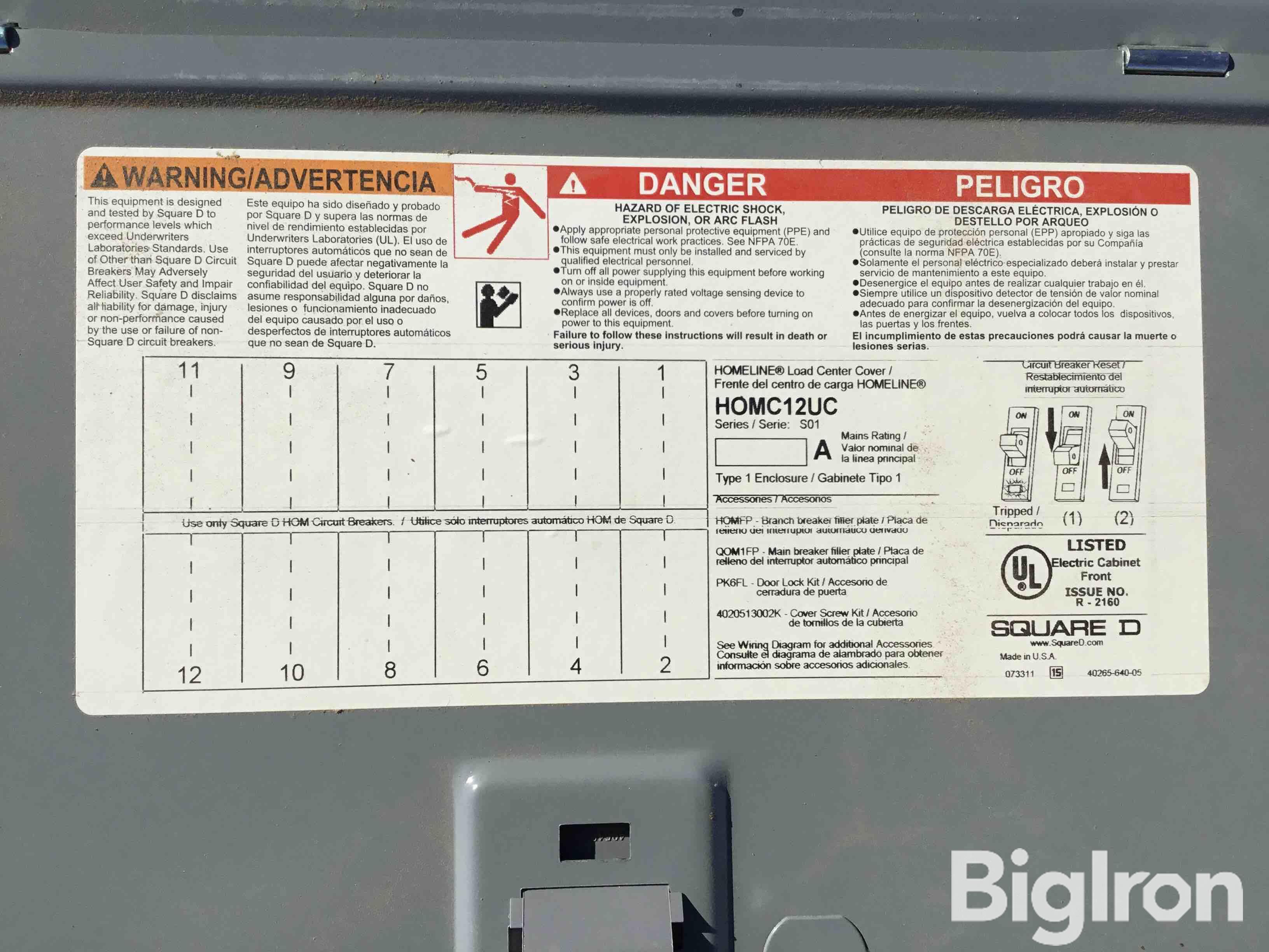 Square D 100 Amp Breaker Box Bigiron Auctions 