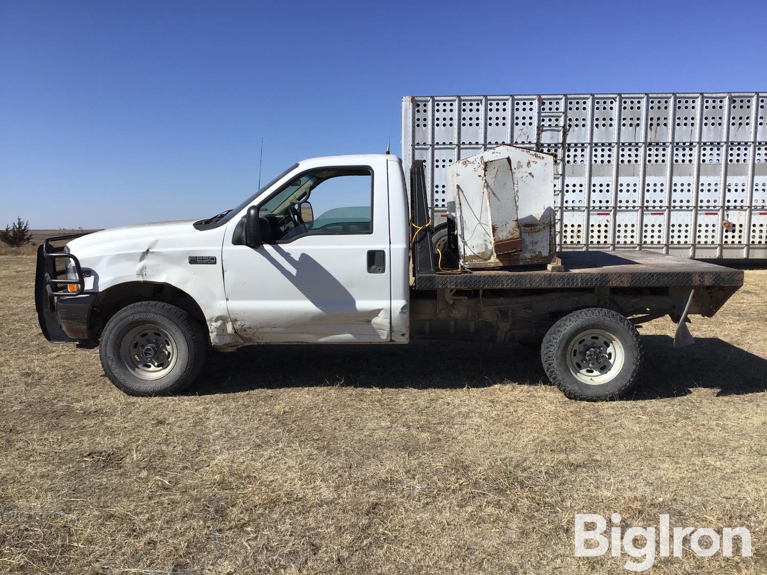 2002 Ford F250 Super Duty 4x4 Flatbed Pickup W/Cake Feeder BigIron Auctions