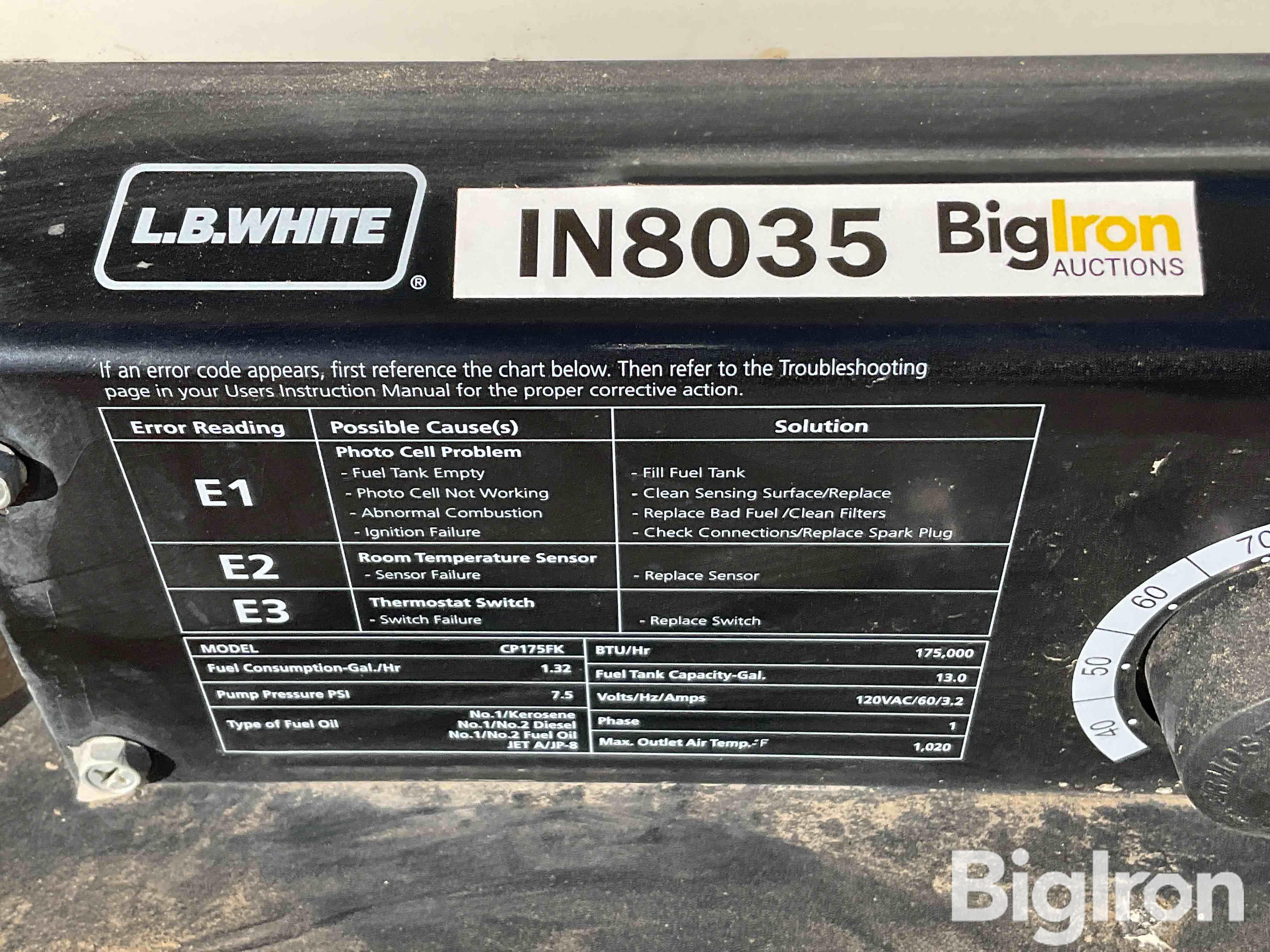 L B White Tradesman K175 Kerosene Heater BigIron Auctions