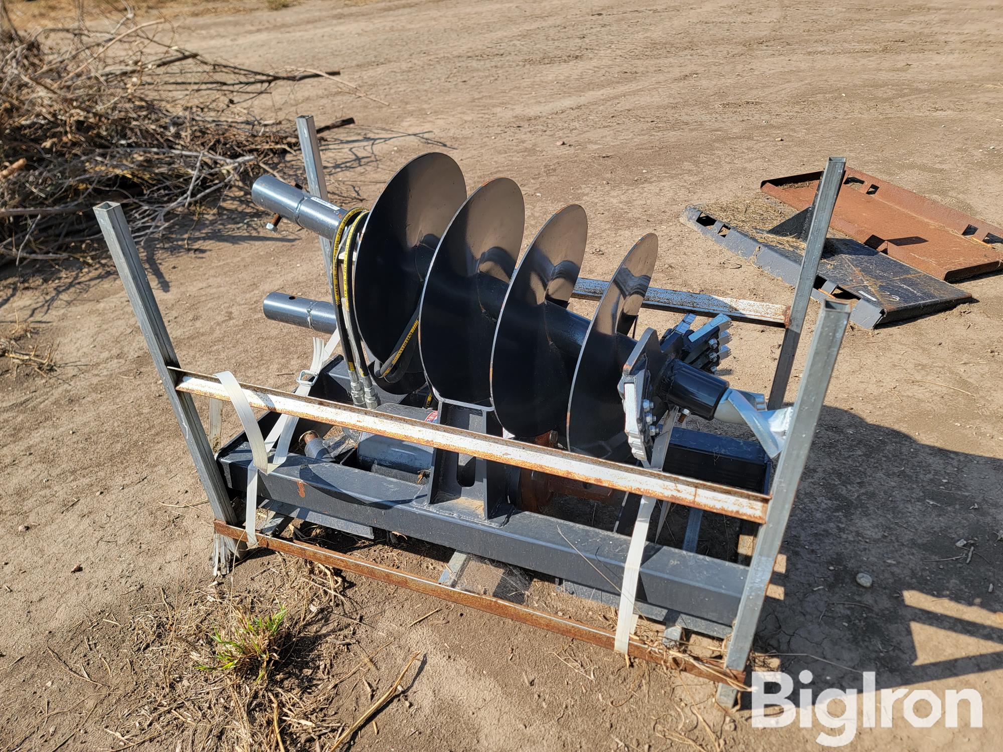 2023 JCT Post Hole Auger Skid Steer Attachment BigIron Auctions