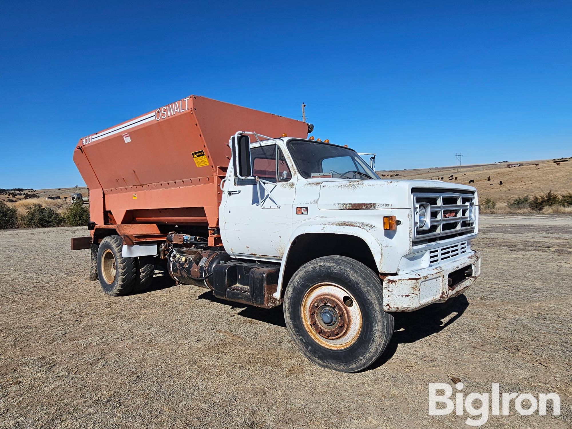 1984 Gmc C7000 Sa Feed Truck Woswalt 400 Box Bigiron Auctions 3798