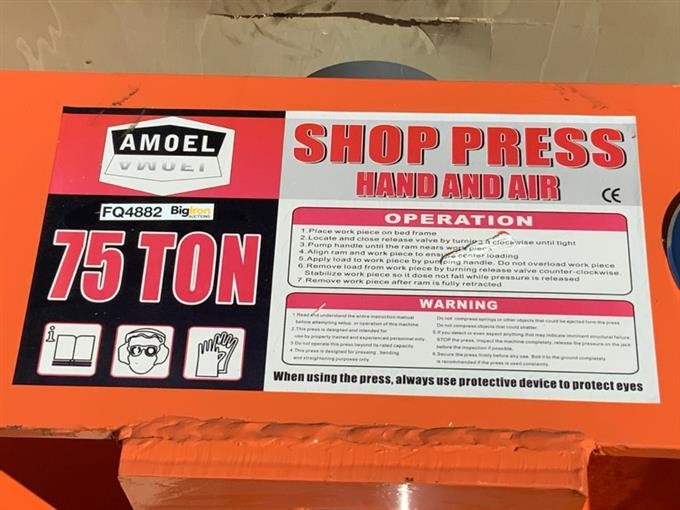 2019 Amoel 75 Ton Hydraulic Shop Press BigIron Auctions
