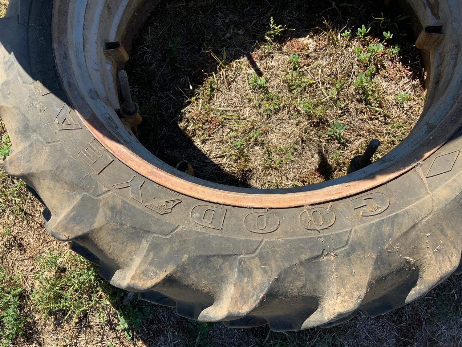 13.6-38 Rear Tractor Tires On Clamp-on Rims BigIron Auctions