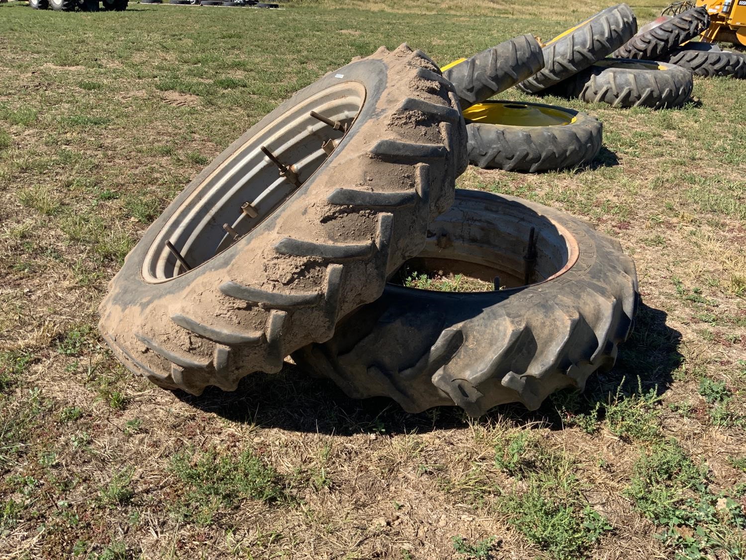 13.6-38 Rear Tractor Tires On Clamp-on Rims BigIron Auctions