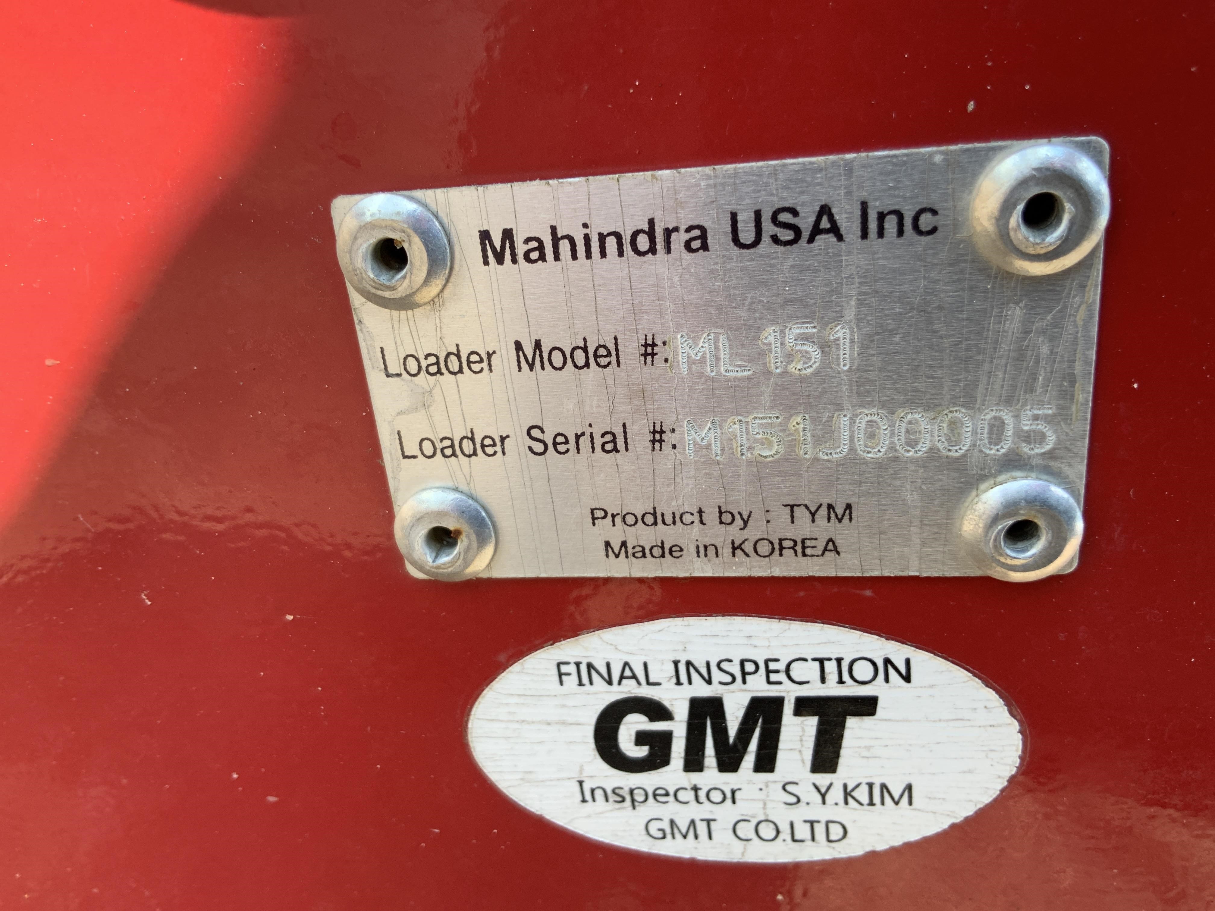 Mahindra ML 151 Loader W/73” Bucket BigIron Auctions