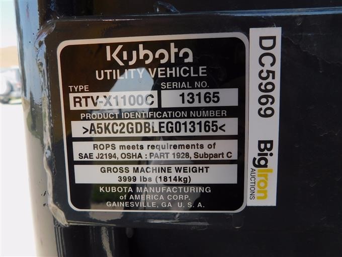 kubota rtv serial number lookup