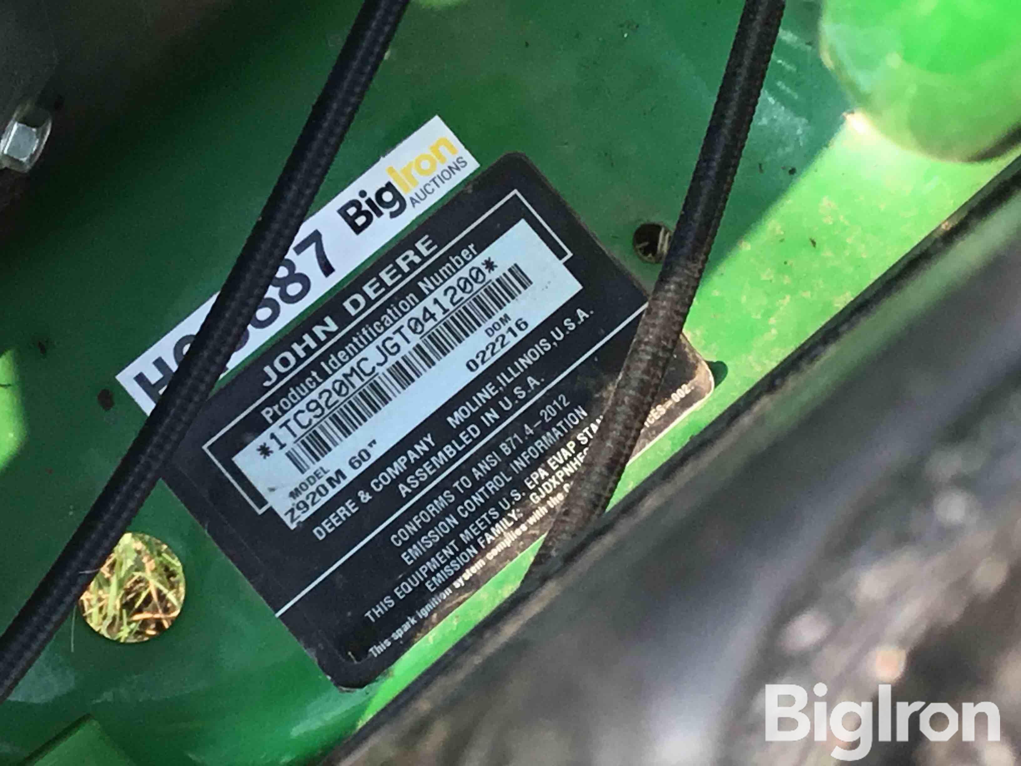 2016 John Deere Z920m Zero Turn Mower Bigiron Auctions 6033