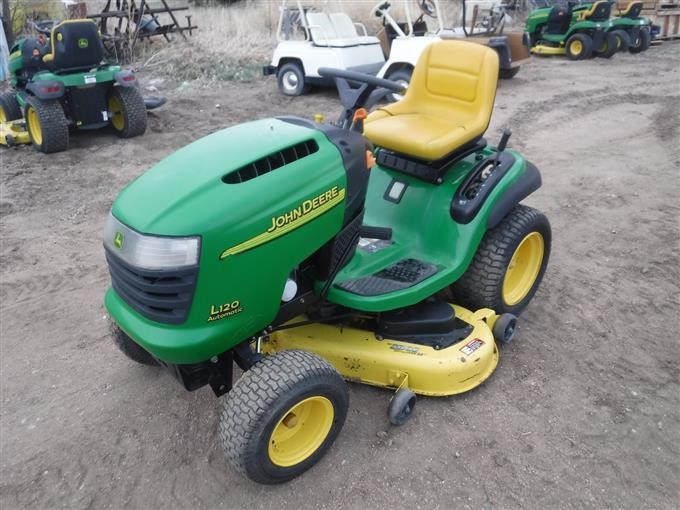 John Deere L120 Automatic Riding Lawn Mower Bigiron Auctions