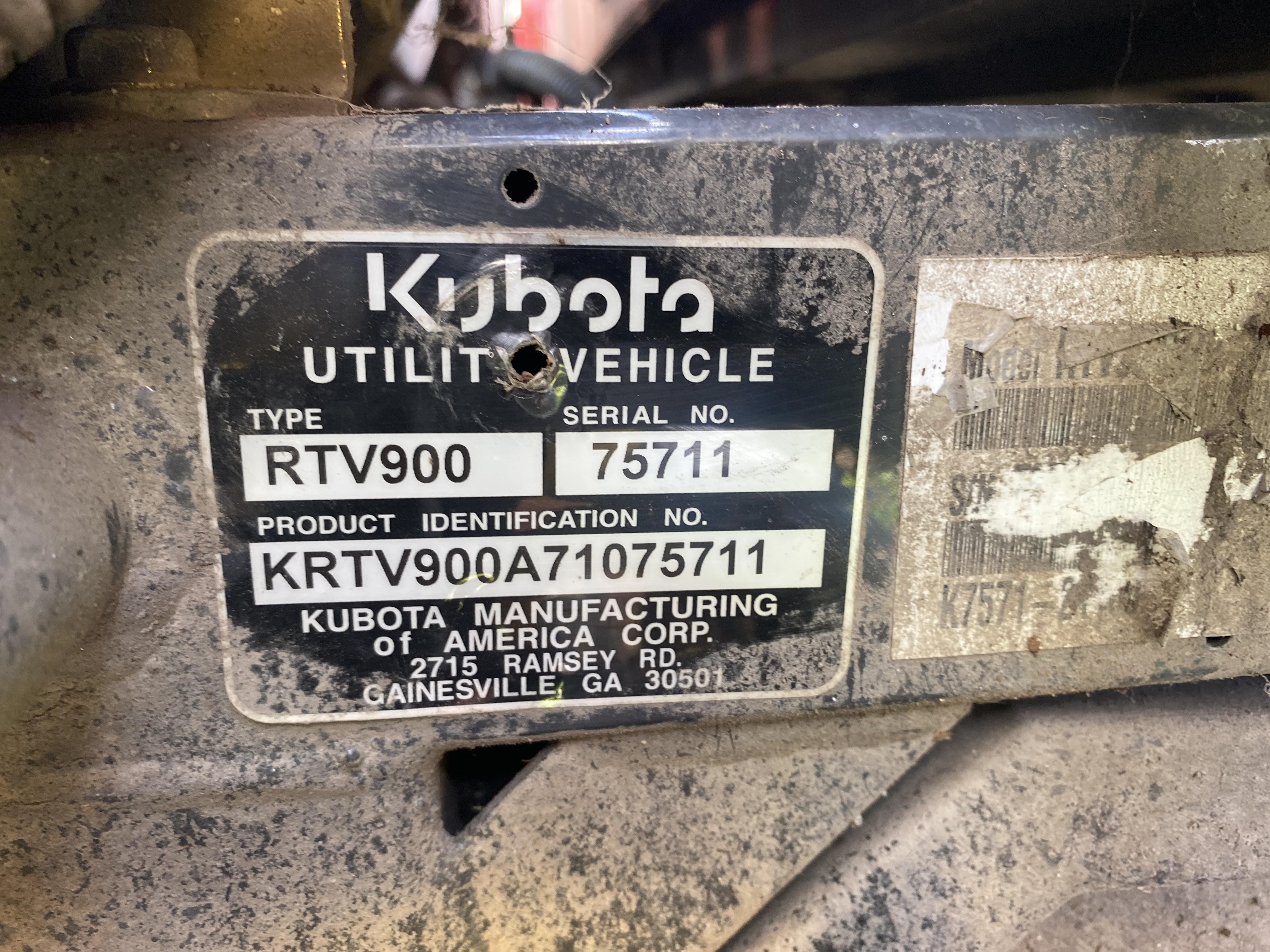 kubota rtv serial number lookup