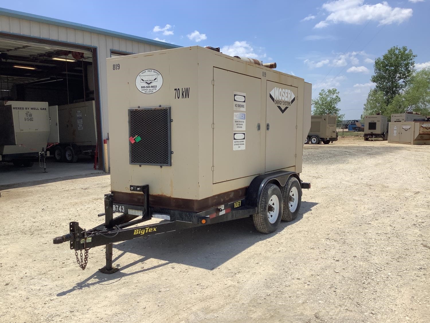 2013 Moser 70 KW Natural Gas/Propane Generator On Big Tex T/A Trailer  BigIron Auctions