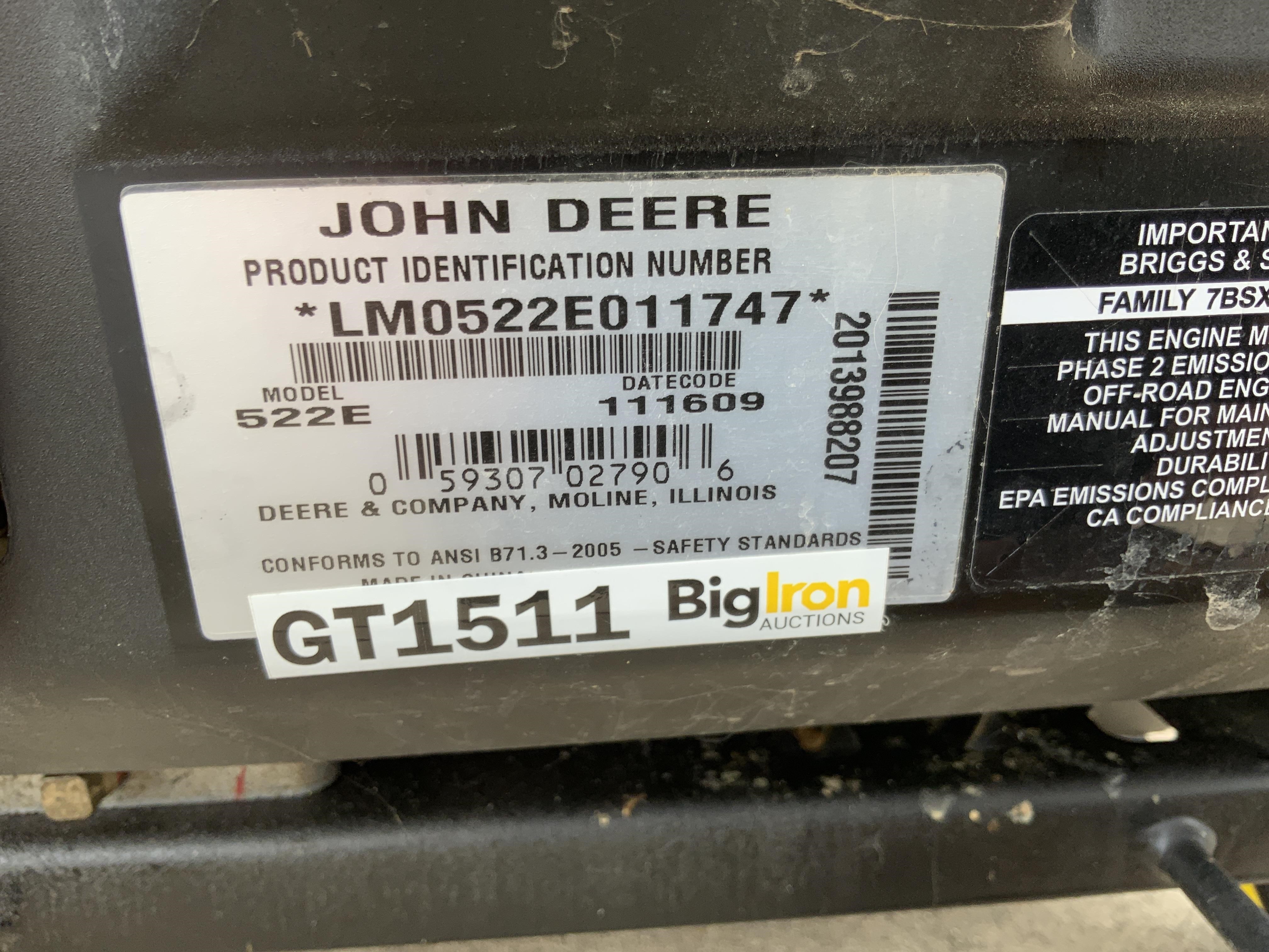 John Deere 522e Snowblower Bigiron Auctions 8211