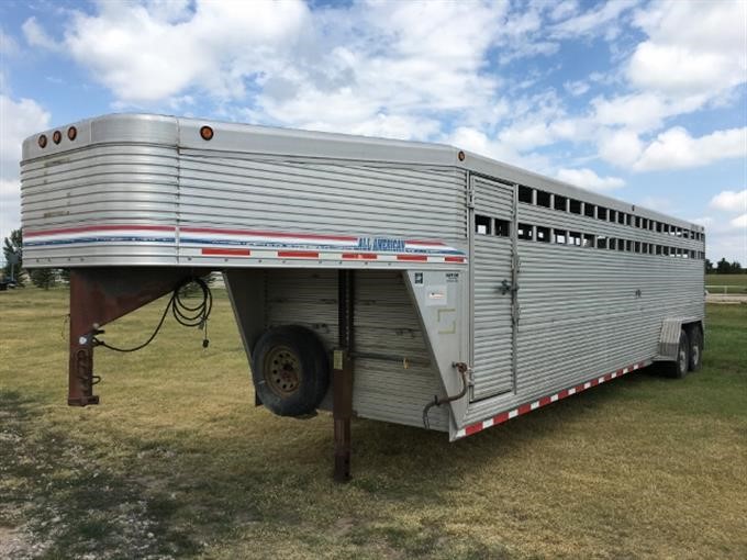 1998 Alum-Line GNST T/A Aluminum Gooseneck Livestock Trailer BigIron ...