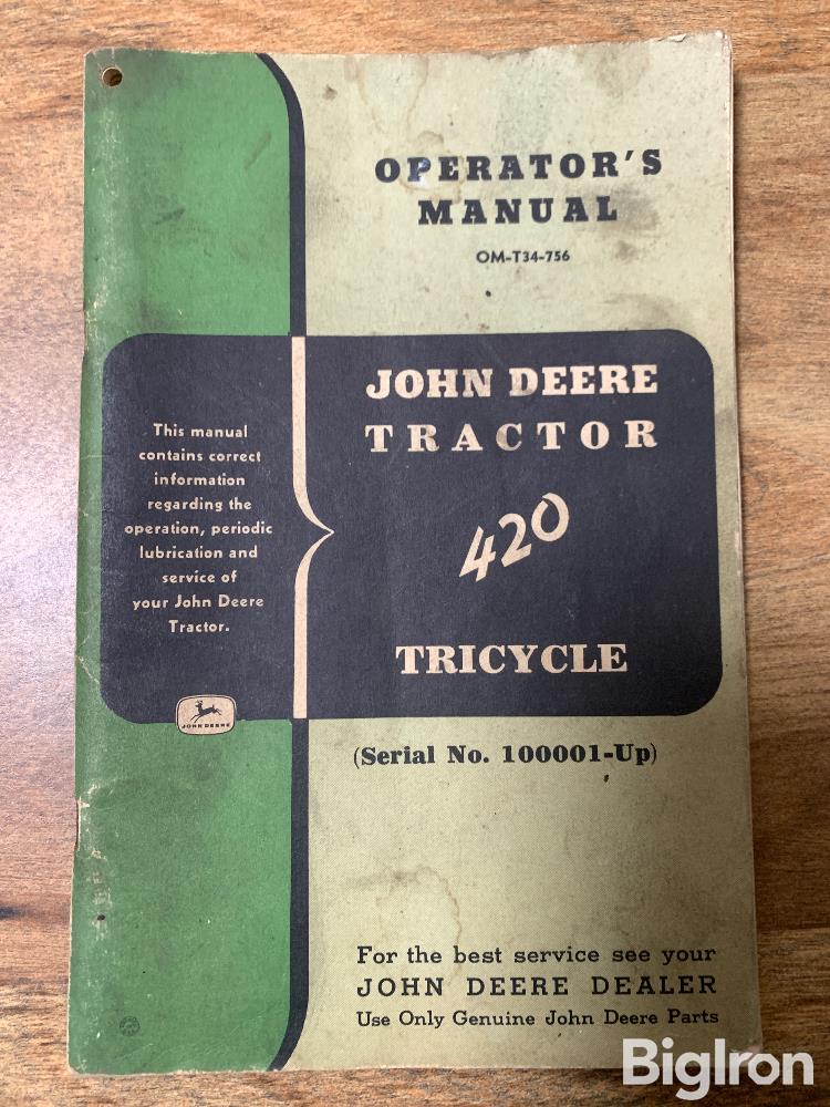 John Deere 420 Tractor Parts Manual