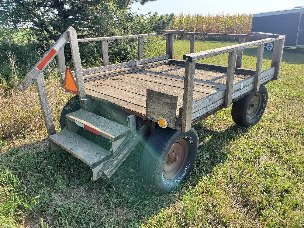 Custom Built Hay Rack Flatbed Trailer Bigiron Auctions