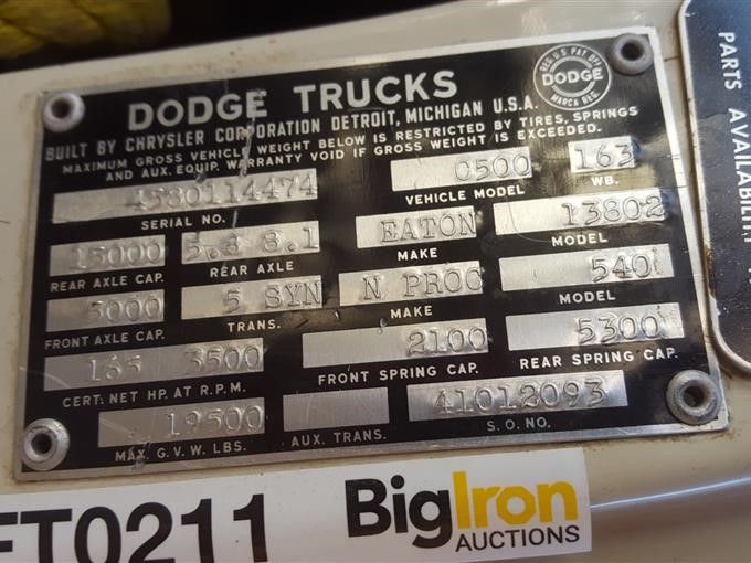 1960 Dodge 500 Grain Truck BigIron Auctions