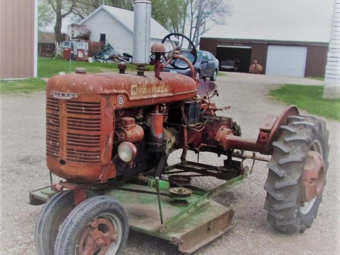 1940 Farmall B Cultivision 2WD Tractor W/Wood Belly Mower BigIron Auctions