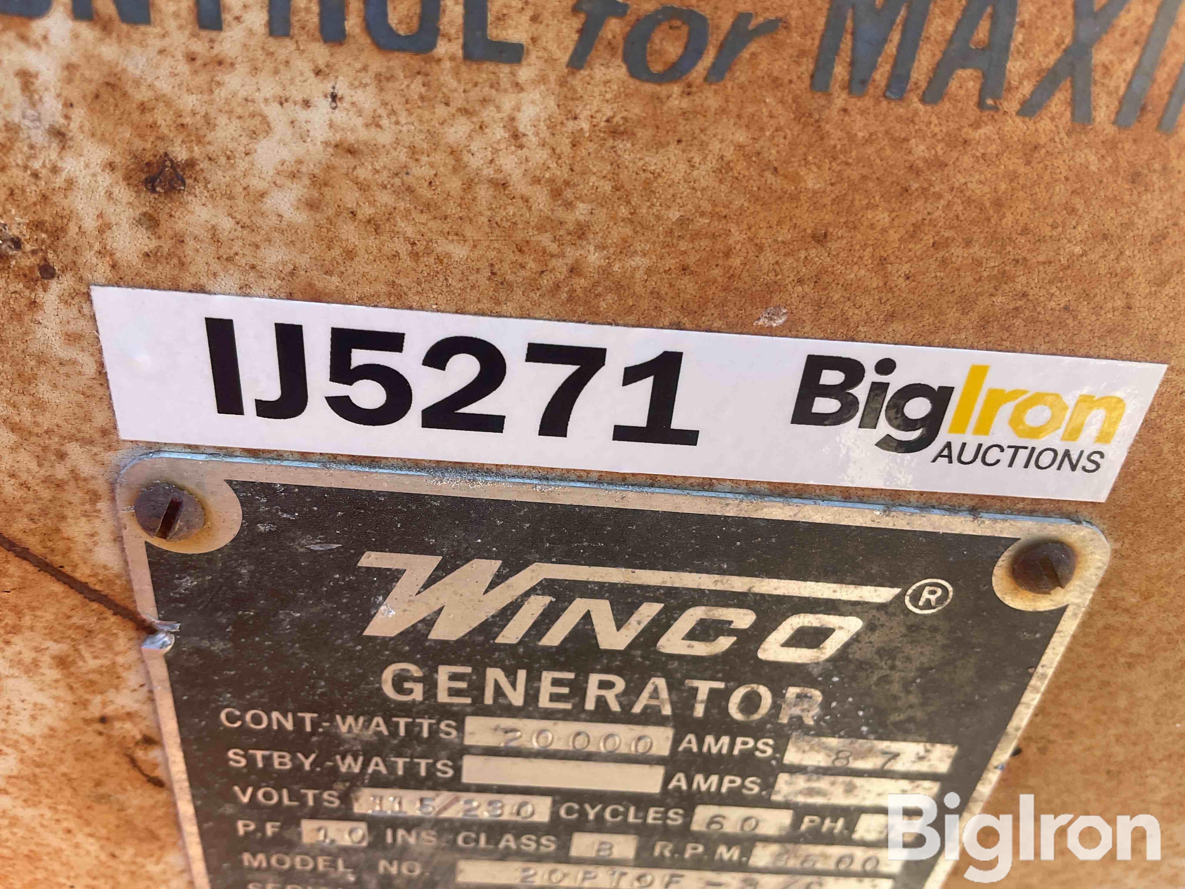 Winco 20PTOF-3/C Portable Generator BigIron Auctions