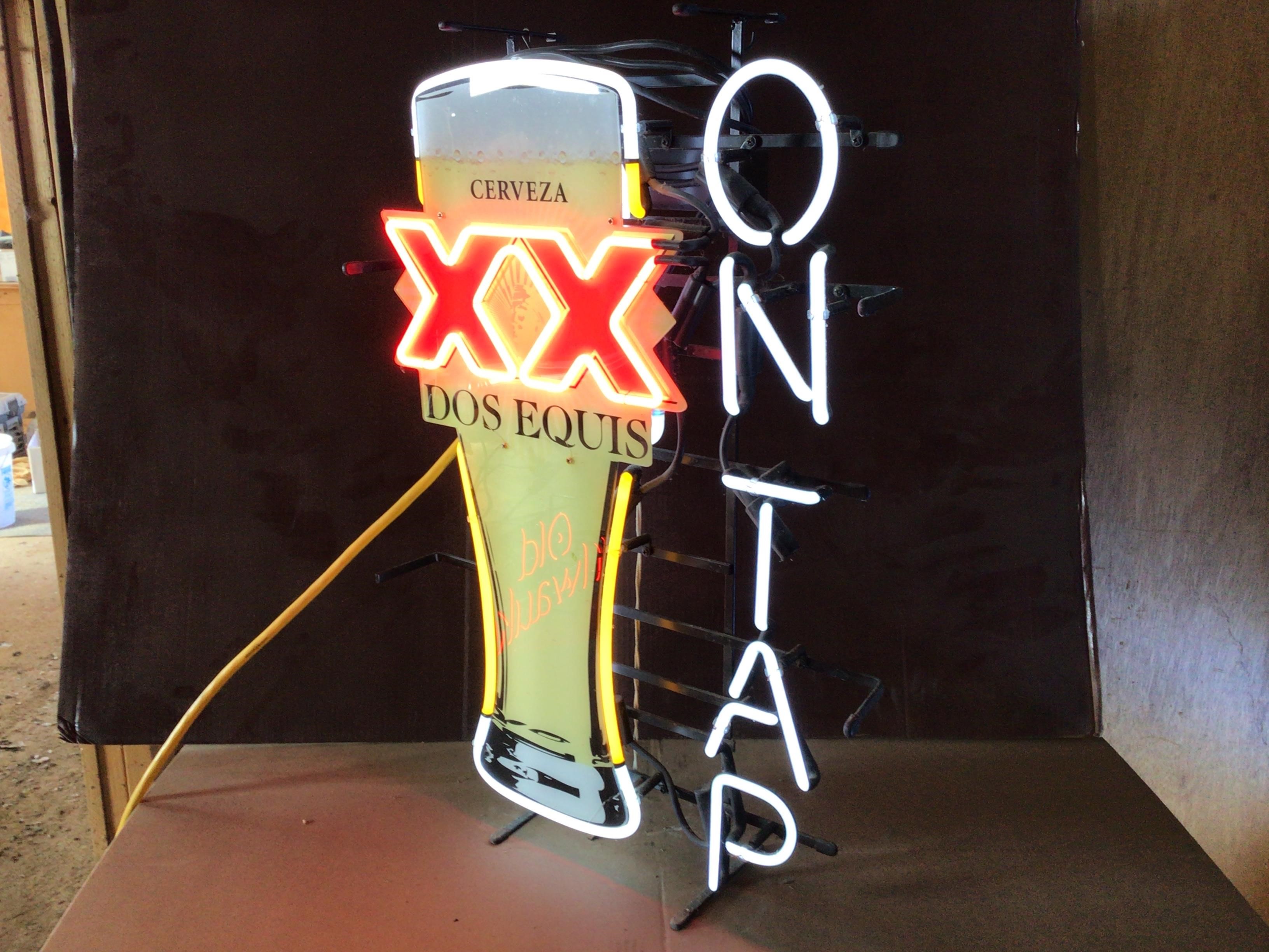 dos equis neon beer sign