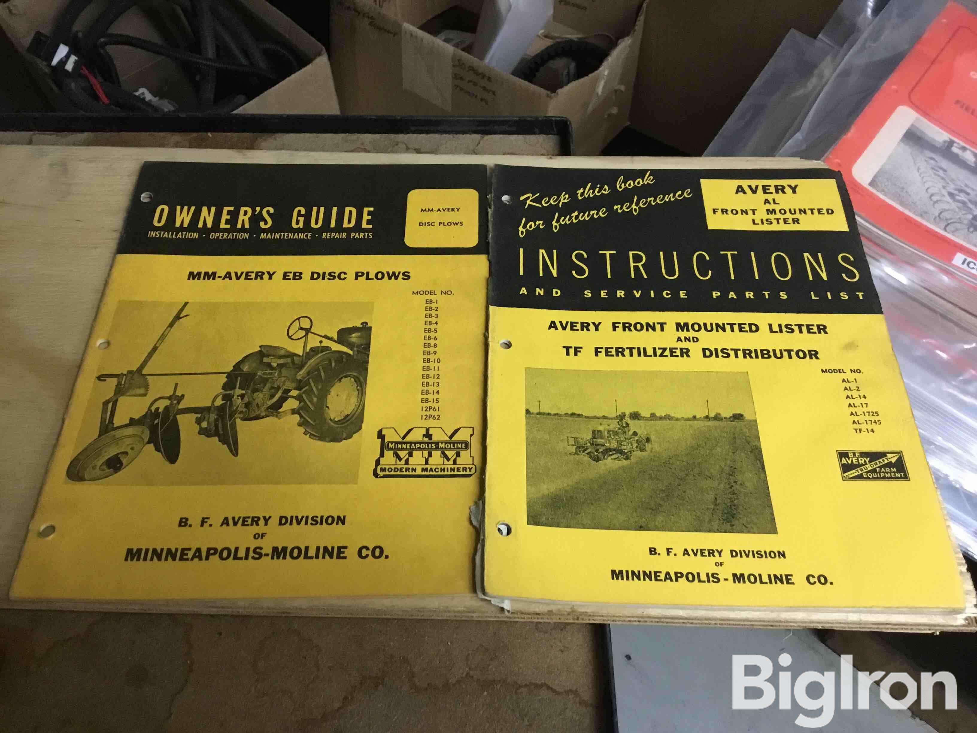 Avery BF, EB, A, V Repair Manuals BigIron Auctions