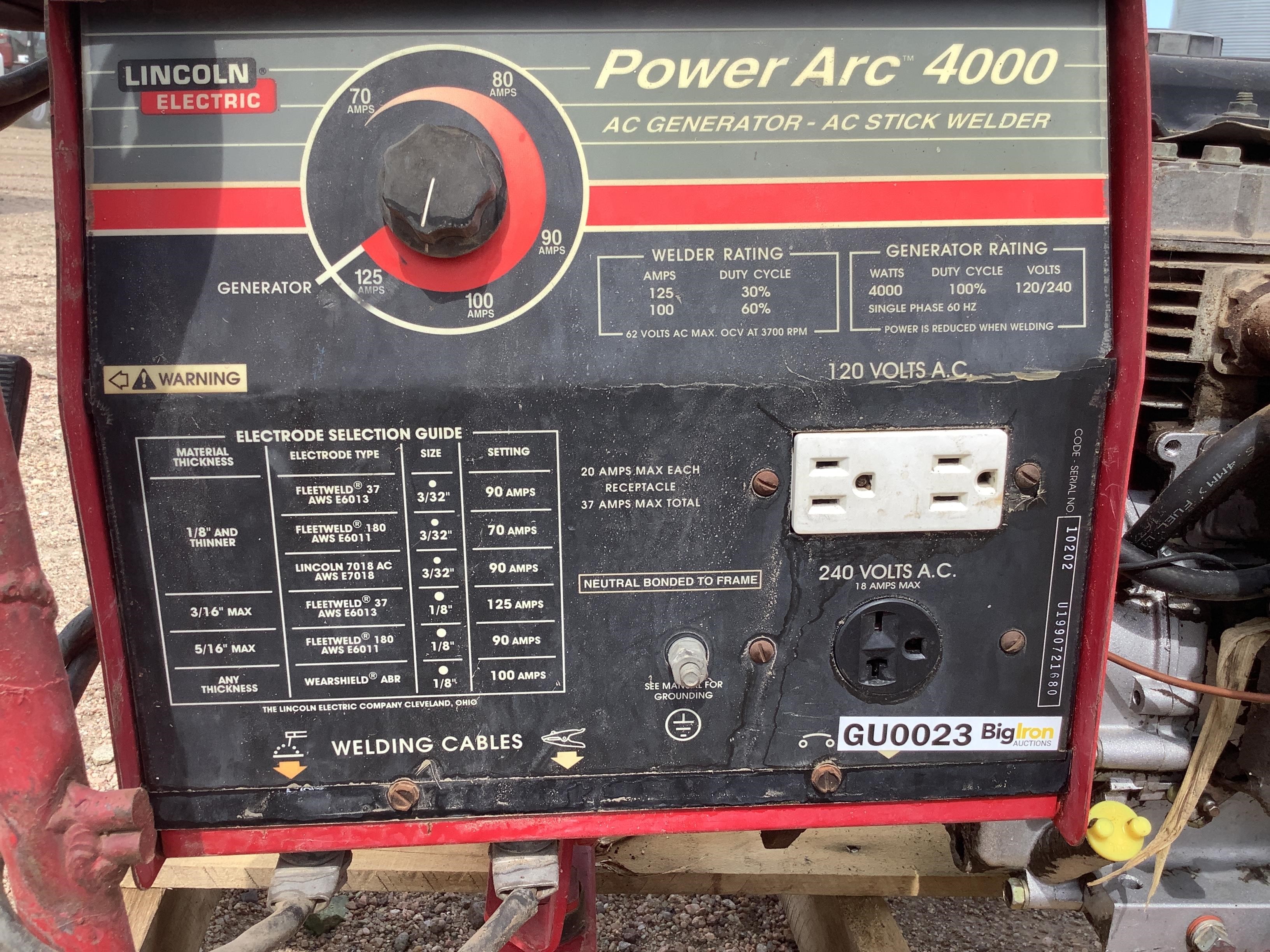 Lincoln Electric Power Arc 4000 Welder BigIron Auctions