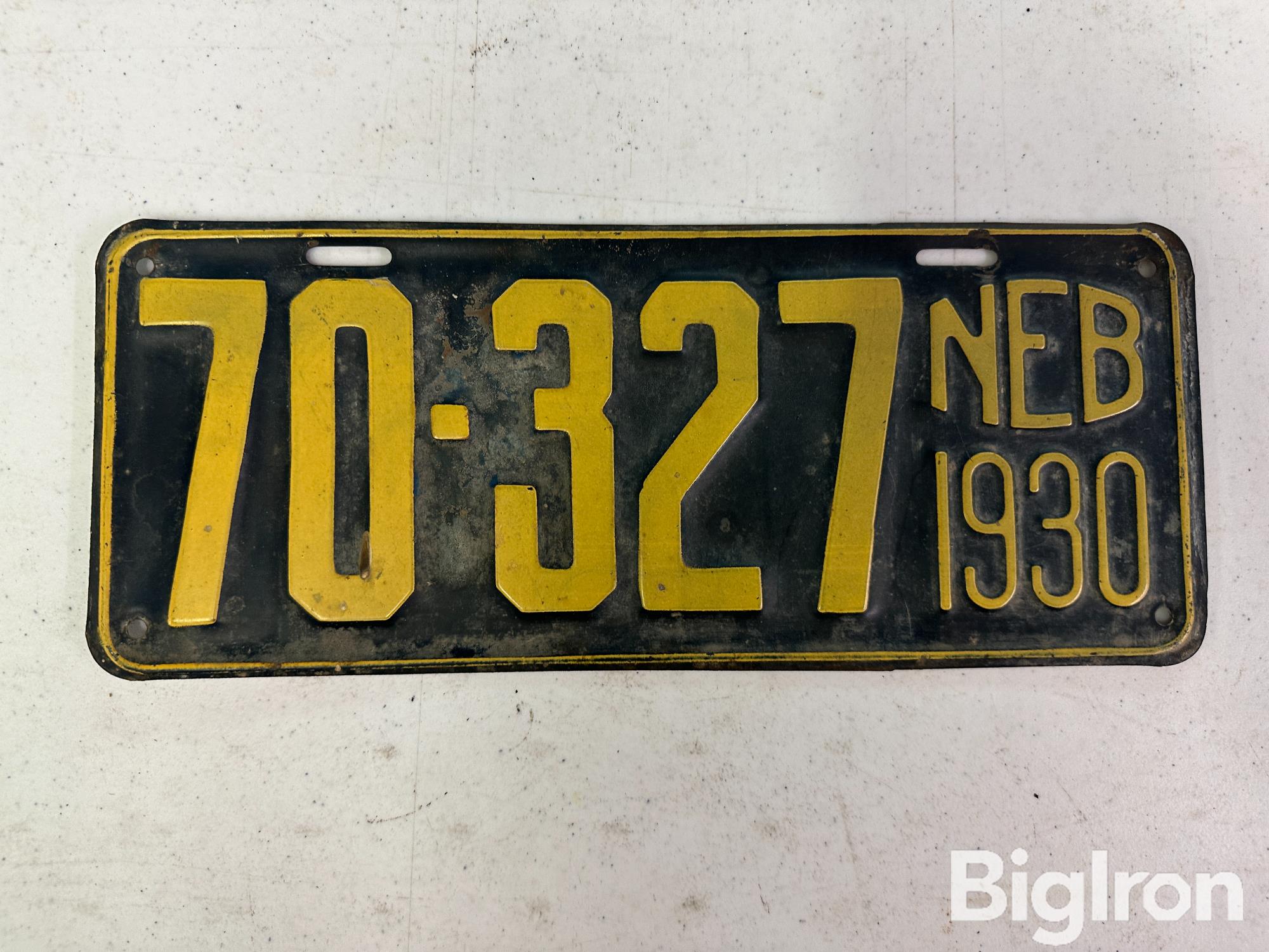 1930 Vintage Nebraska License Plate BigIron Auctions