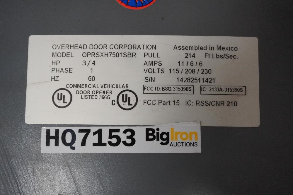 Overhead Door RSX 3/4 HP Single Phase Door Openers BigIron Auctions