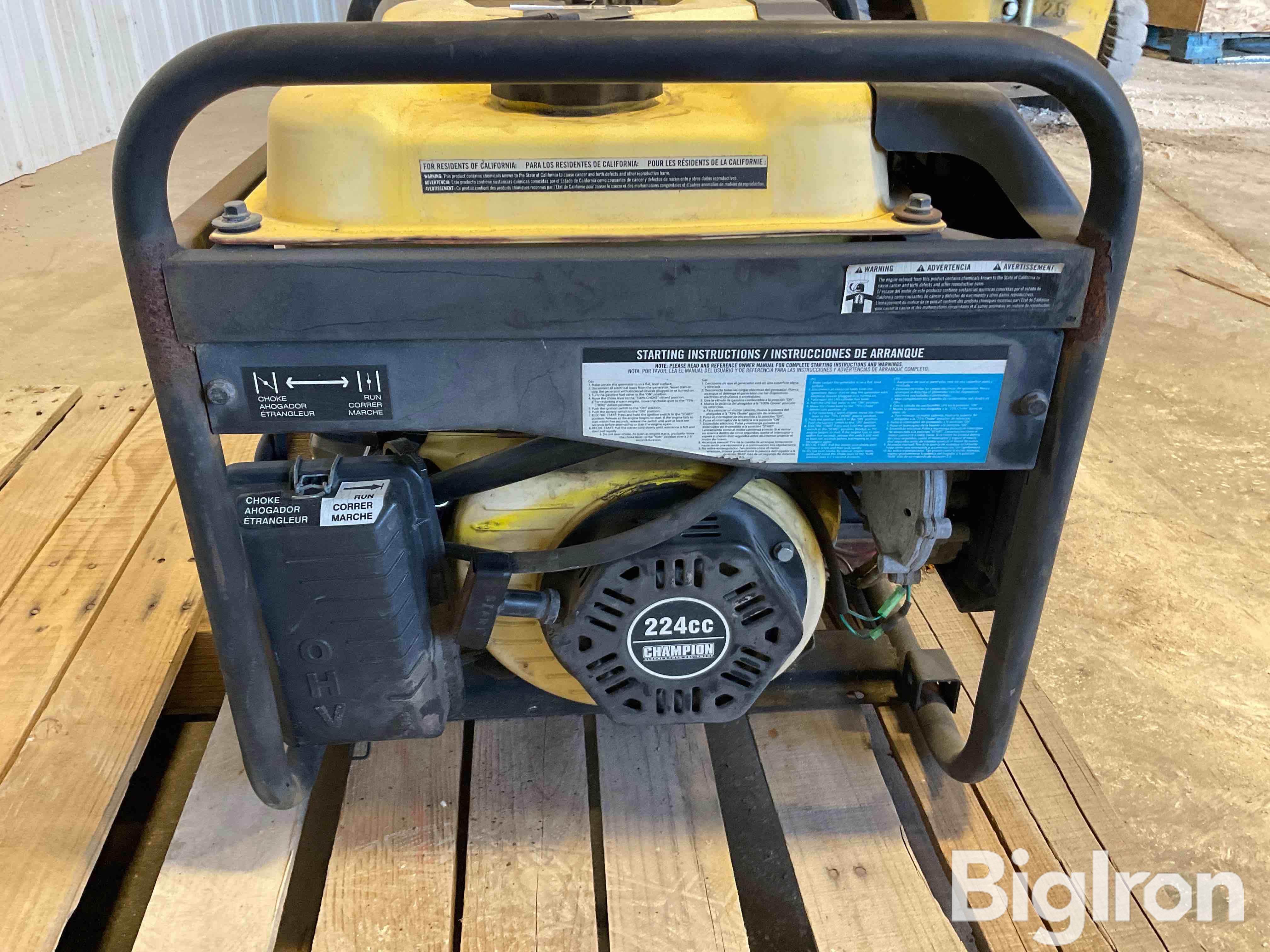 Champion 3650W Electric Start Dual Fuel Portable Generator BigIron Auctions