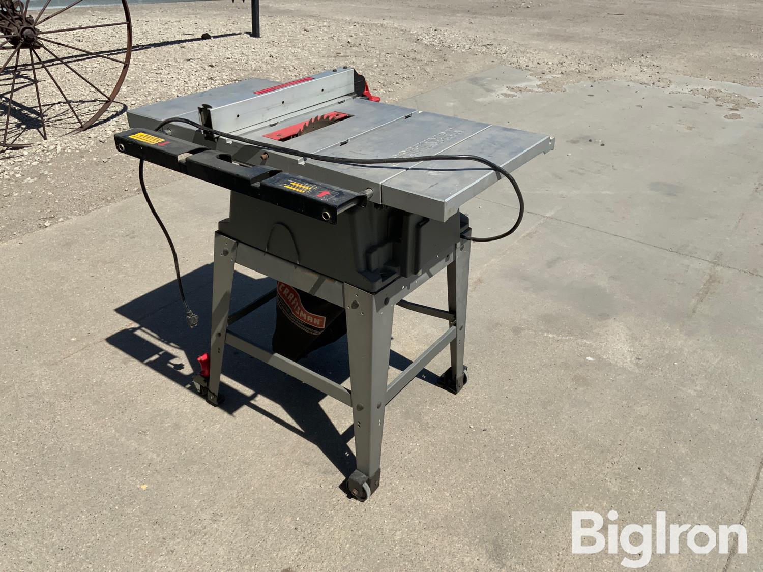 Craftsman 3.0 10” Table Saw On 4 Wheel Cart Bigiron Auctions