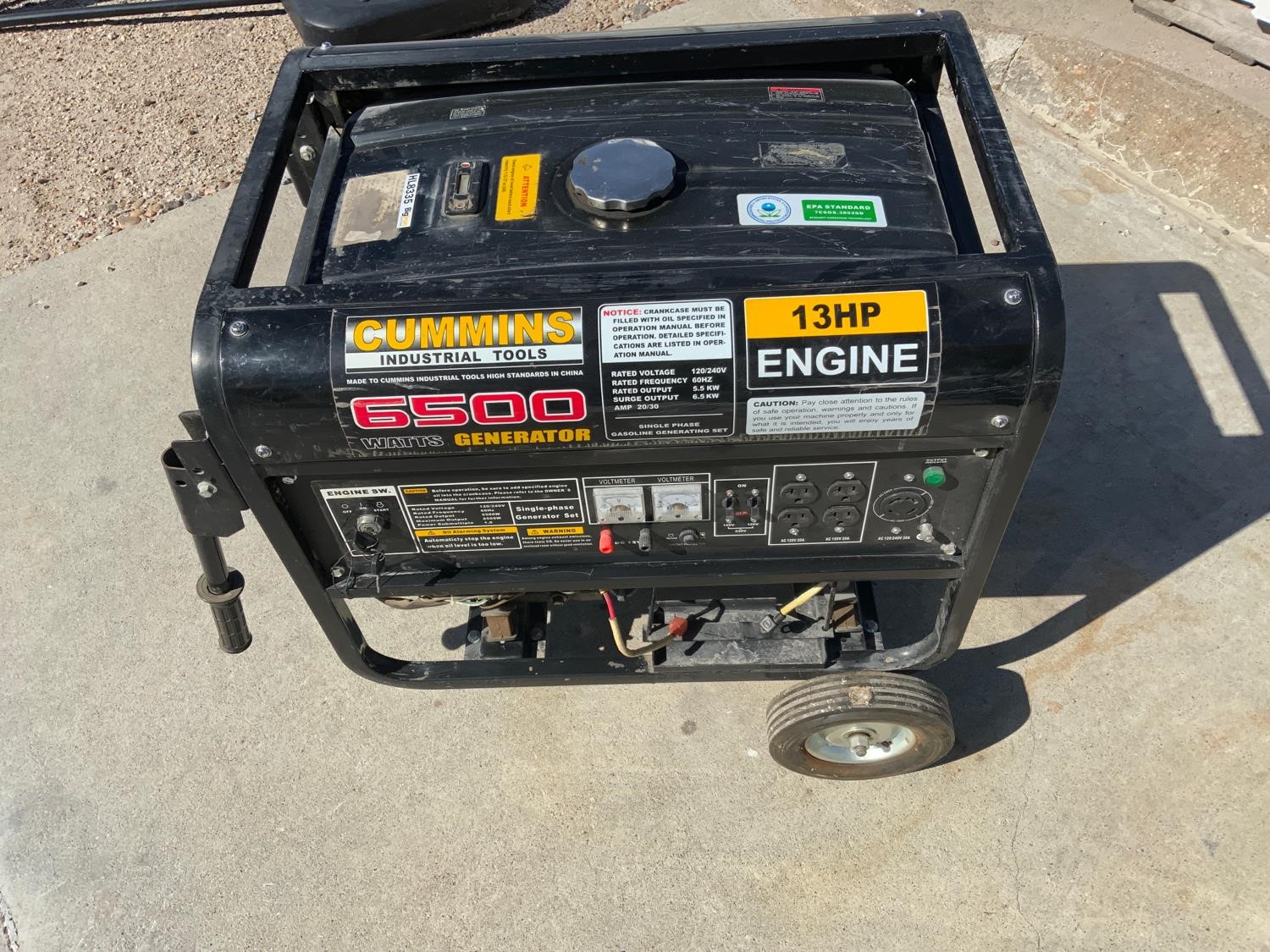 Cummins 6500 Watt Generator Bigiron Auctions