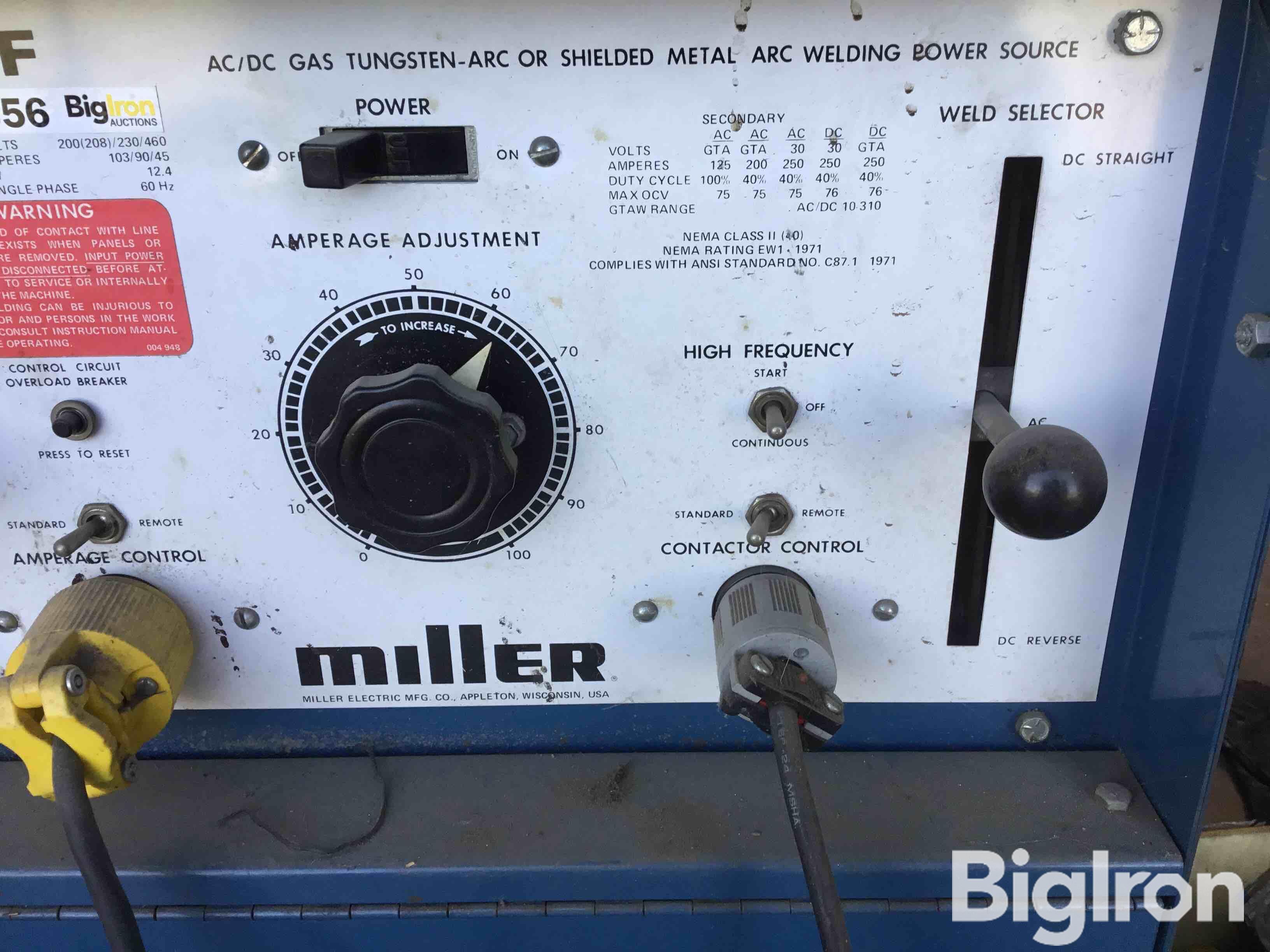 Miller Dialarc Hf Acdc Tig Welder Bigiron Auctions 1649