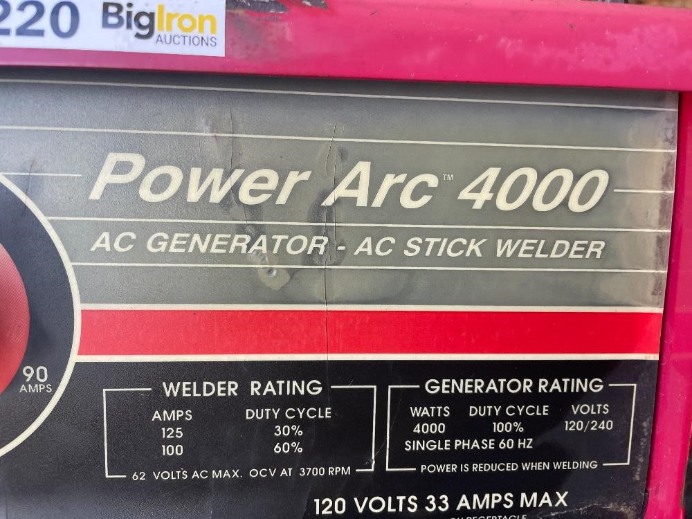 Lincoln Electric Power Arc 4000 Portable Welder Generator BigIron Auctions