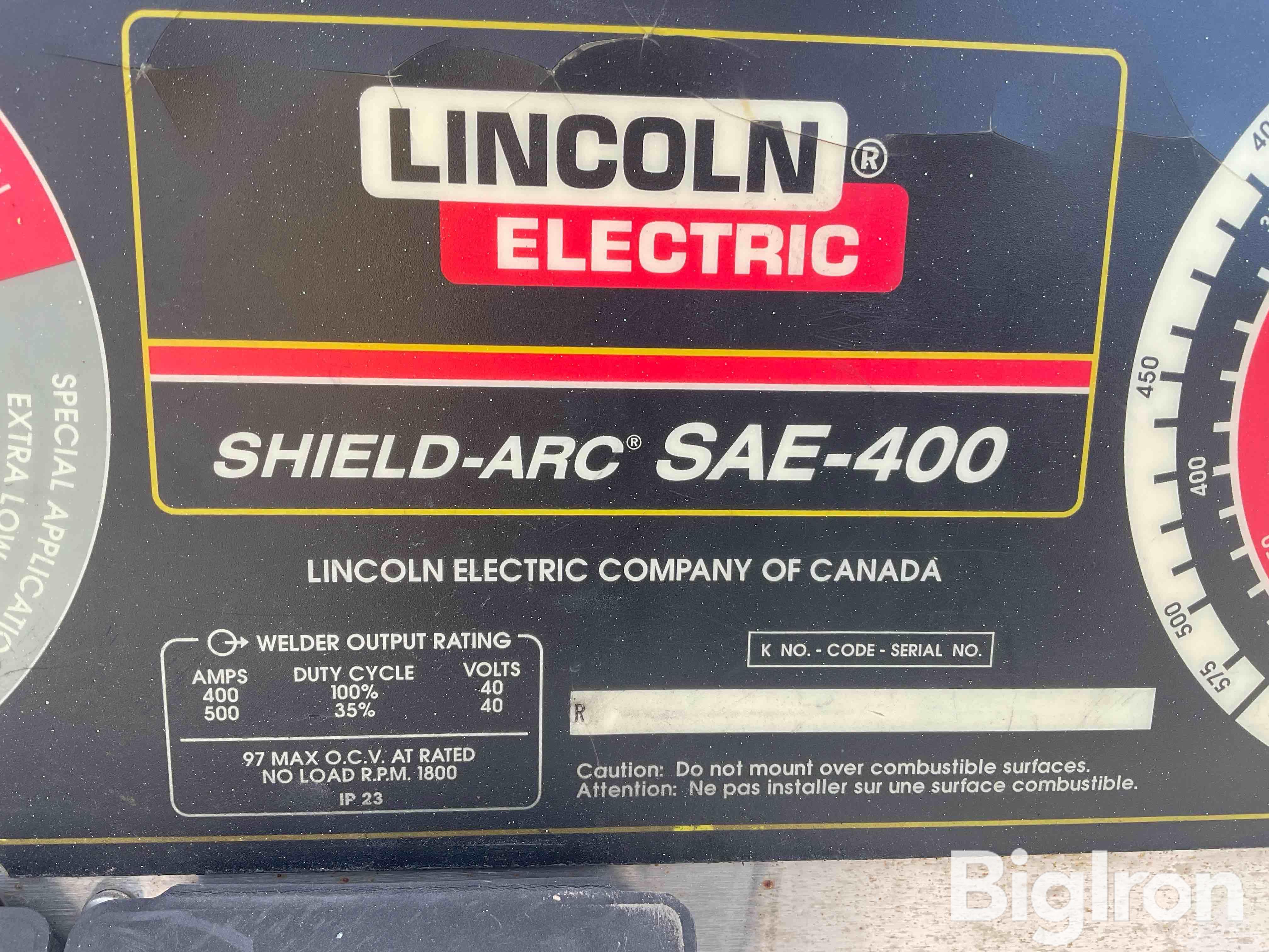 Lincoln Shield-arc Sae-400 Welder Bigiron Auctions