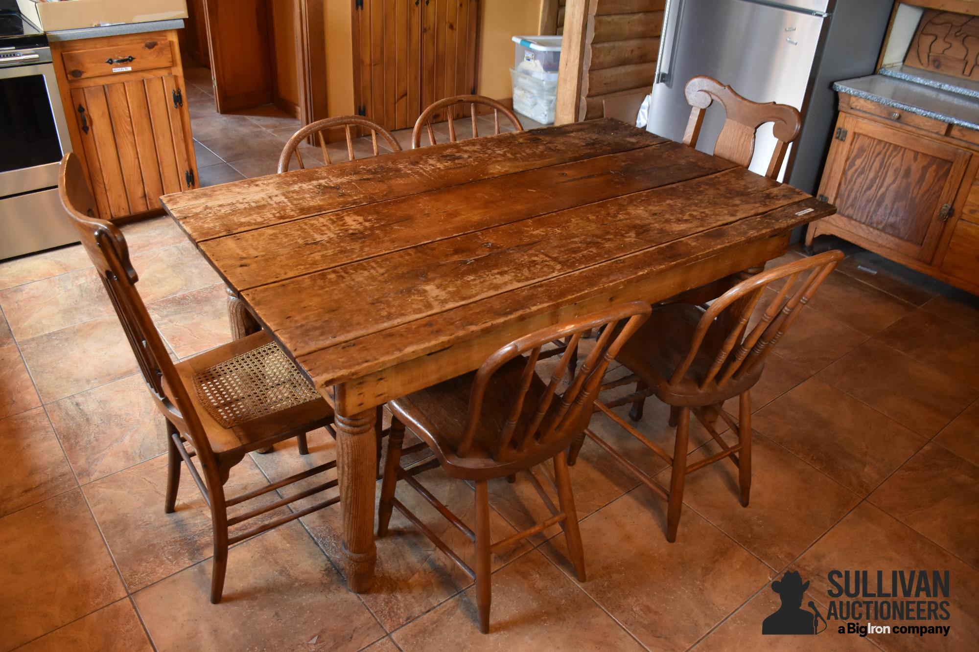 Primitive Kitchen Table And Chairs BigIron Auctions   Primitivekitchentableandchairs 4aaf1a2a005046da81768bca21969d40 