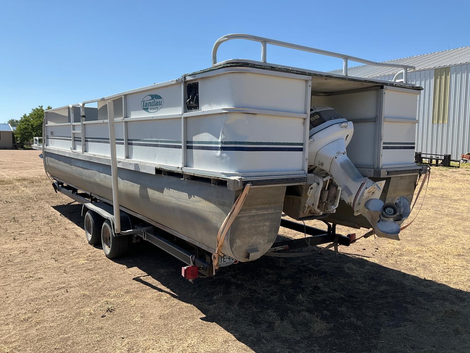 1989 Landau Pontoon W/Bear Boat Trailer BigIron Auctions