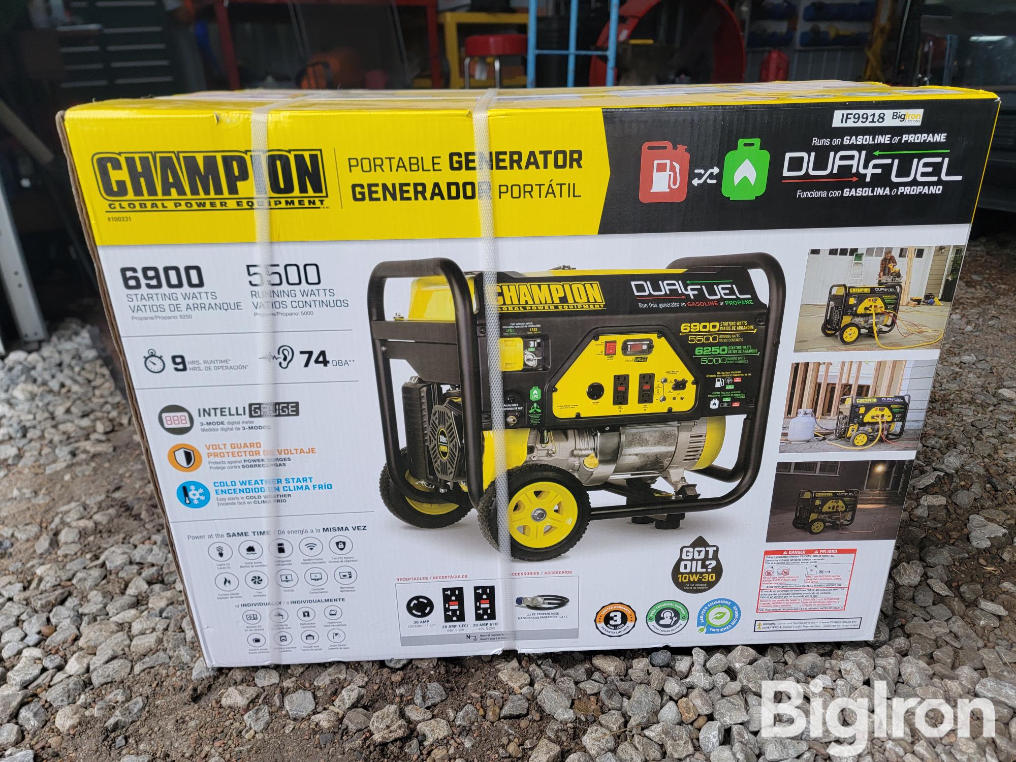 Champion Dual Fuel 6900 Watt Generator BigIron Auctions