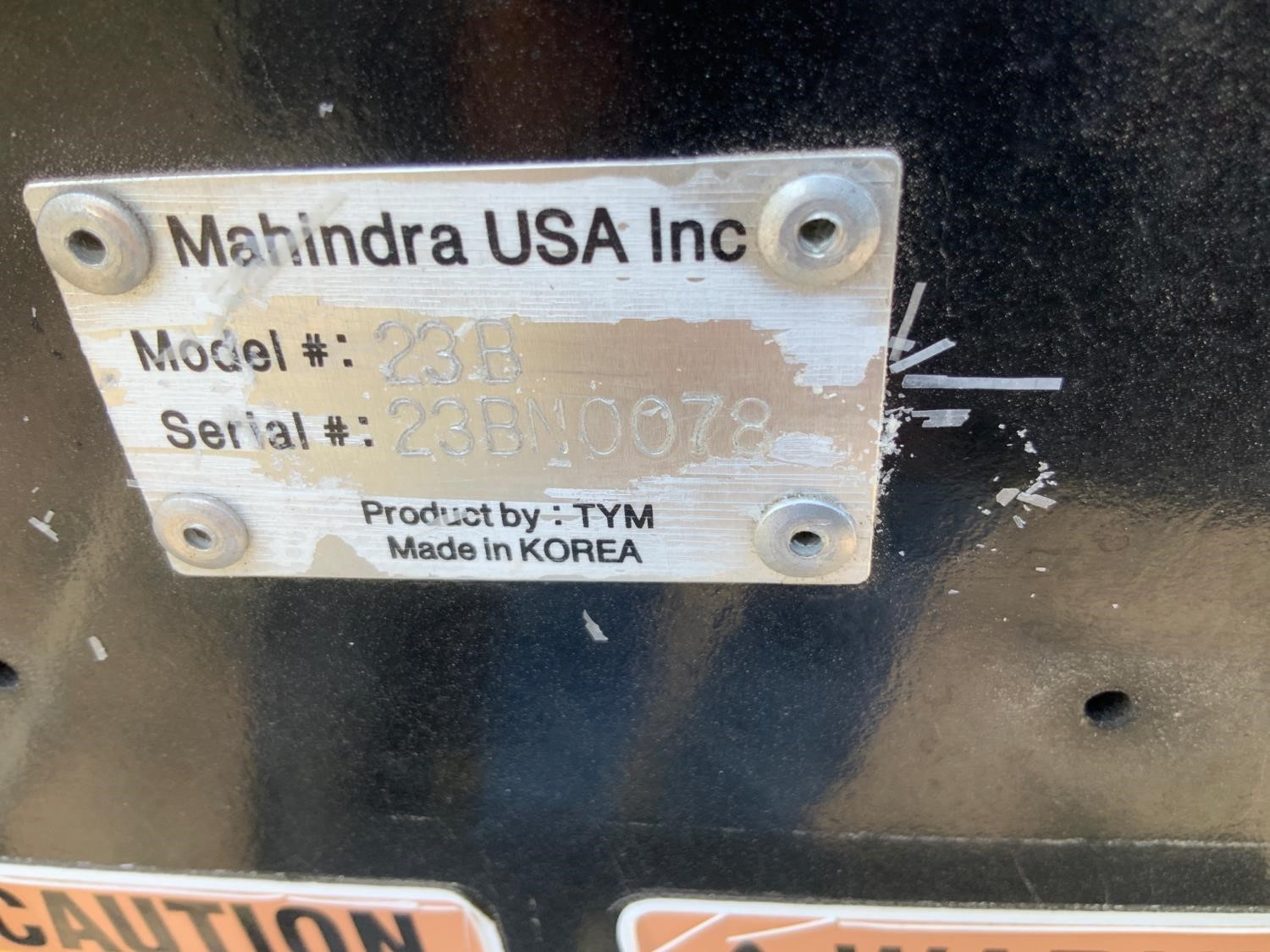 Mahindra 23B Backhoe Attachment w/ 12