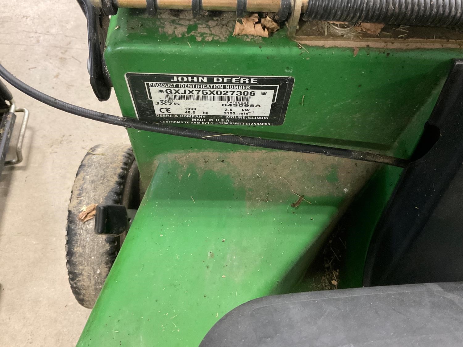 1998 John Deere Jx75 Lawn Mower Bigiron Auctions 7108