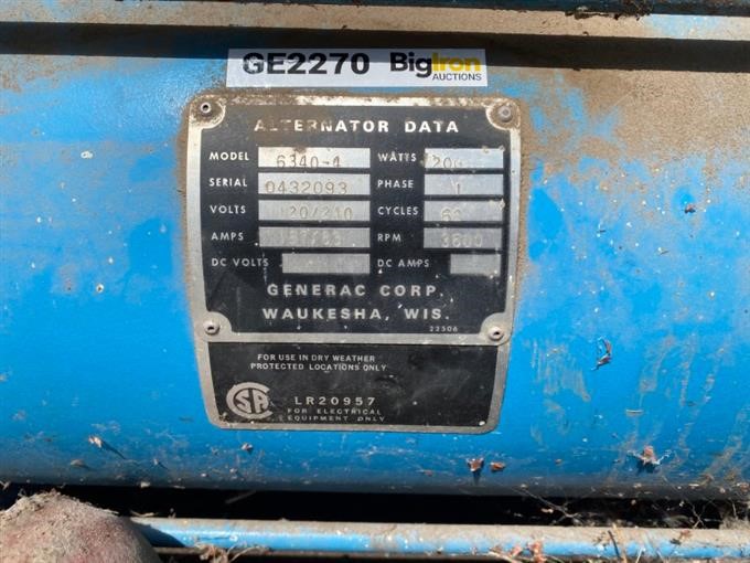 Generac 6340-4 PTO Generator BigIron Auctions