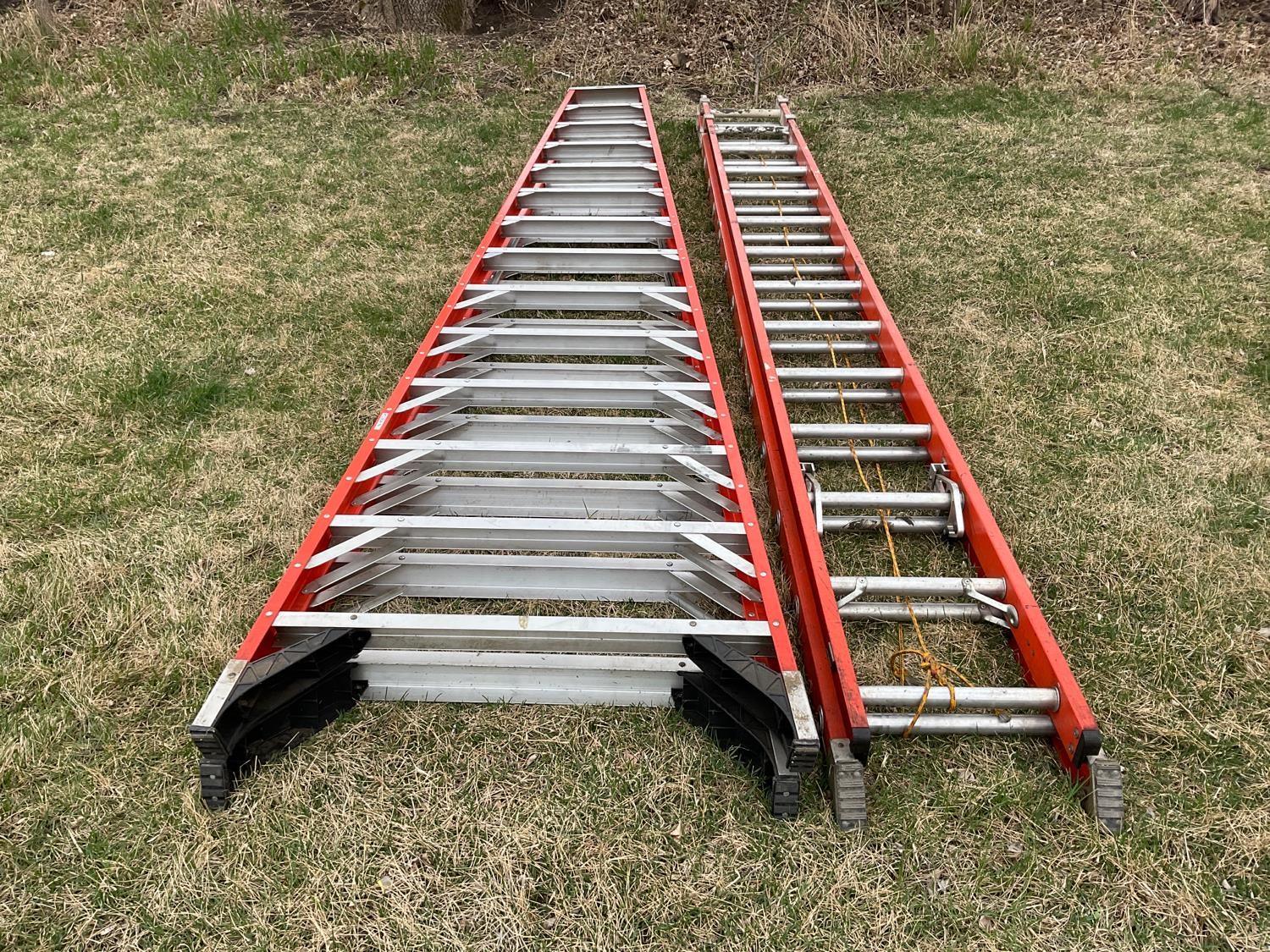 Werner 14’ Fiberglass Step Ladder & Keller 28’ Extension Ladder BigIron ...