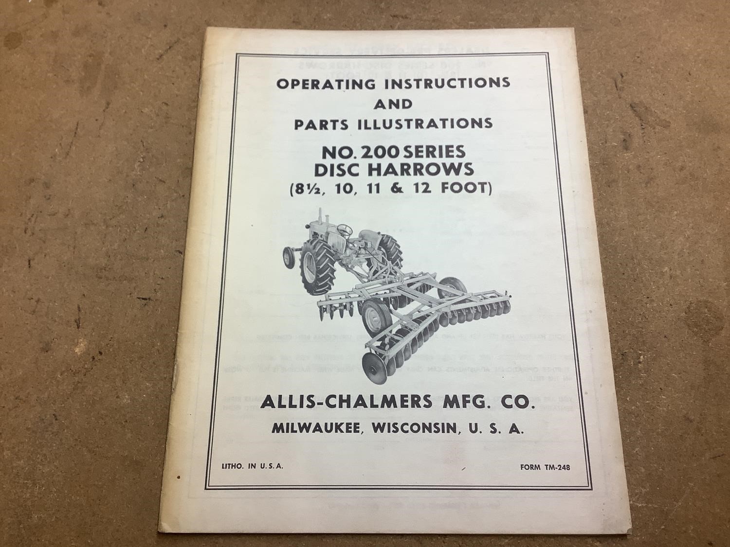 Allis-Chalmers Operator Manuals BigIron Auctions