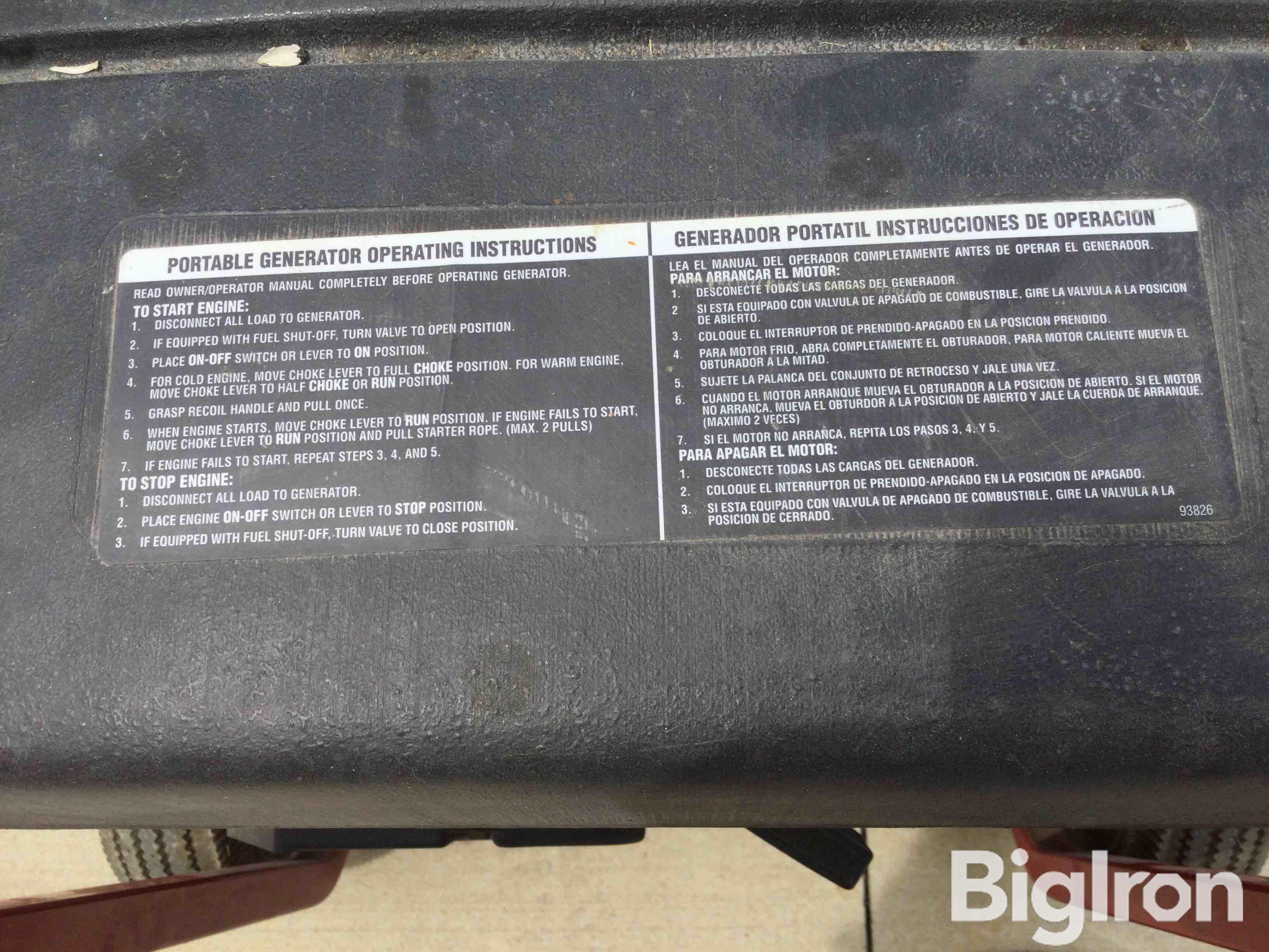 Generac 5500 XL 097786 Portable Generator BigIron Auctions